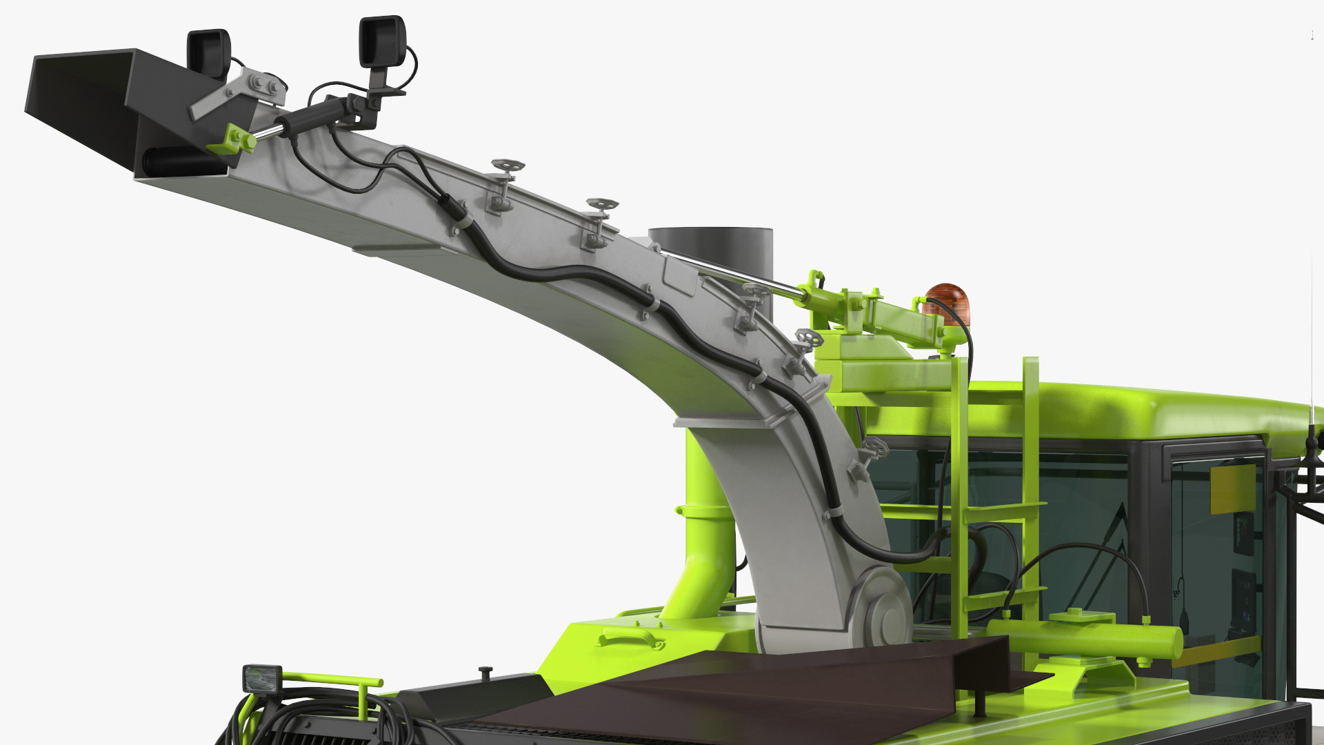 Harvester with Corn Header 6 Rows New 3D