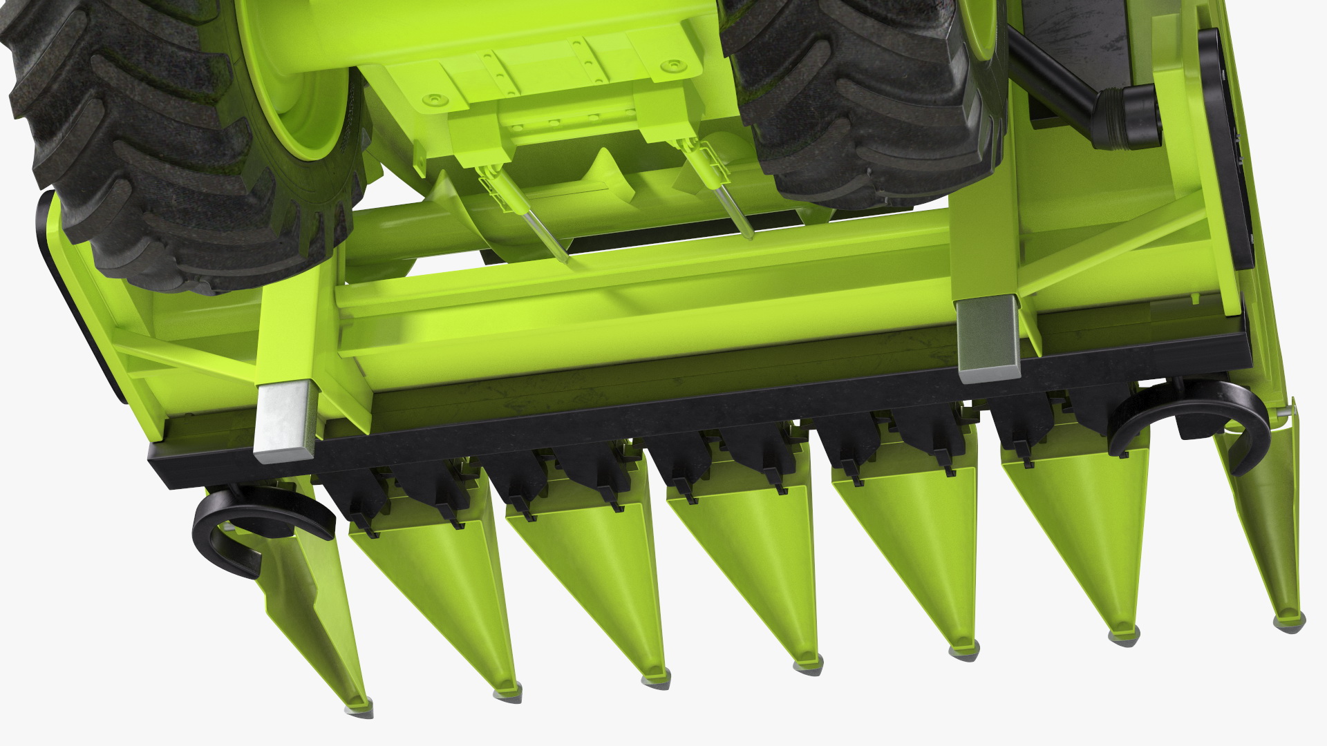 Harvester with Corn Header 6 Rows New 3D