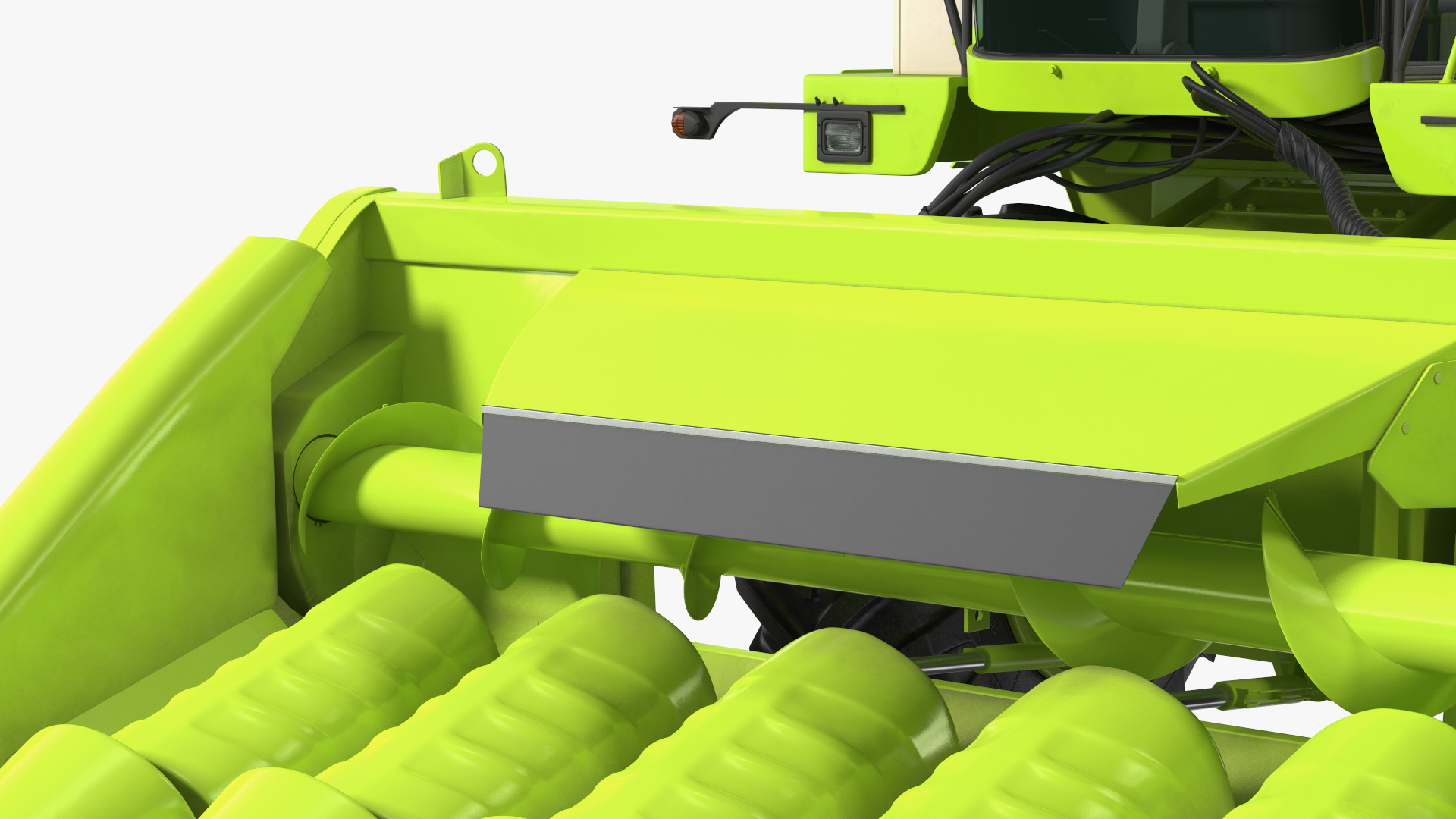 Harvester with Corn Header 6 Rows New 3D