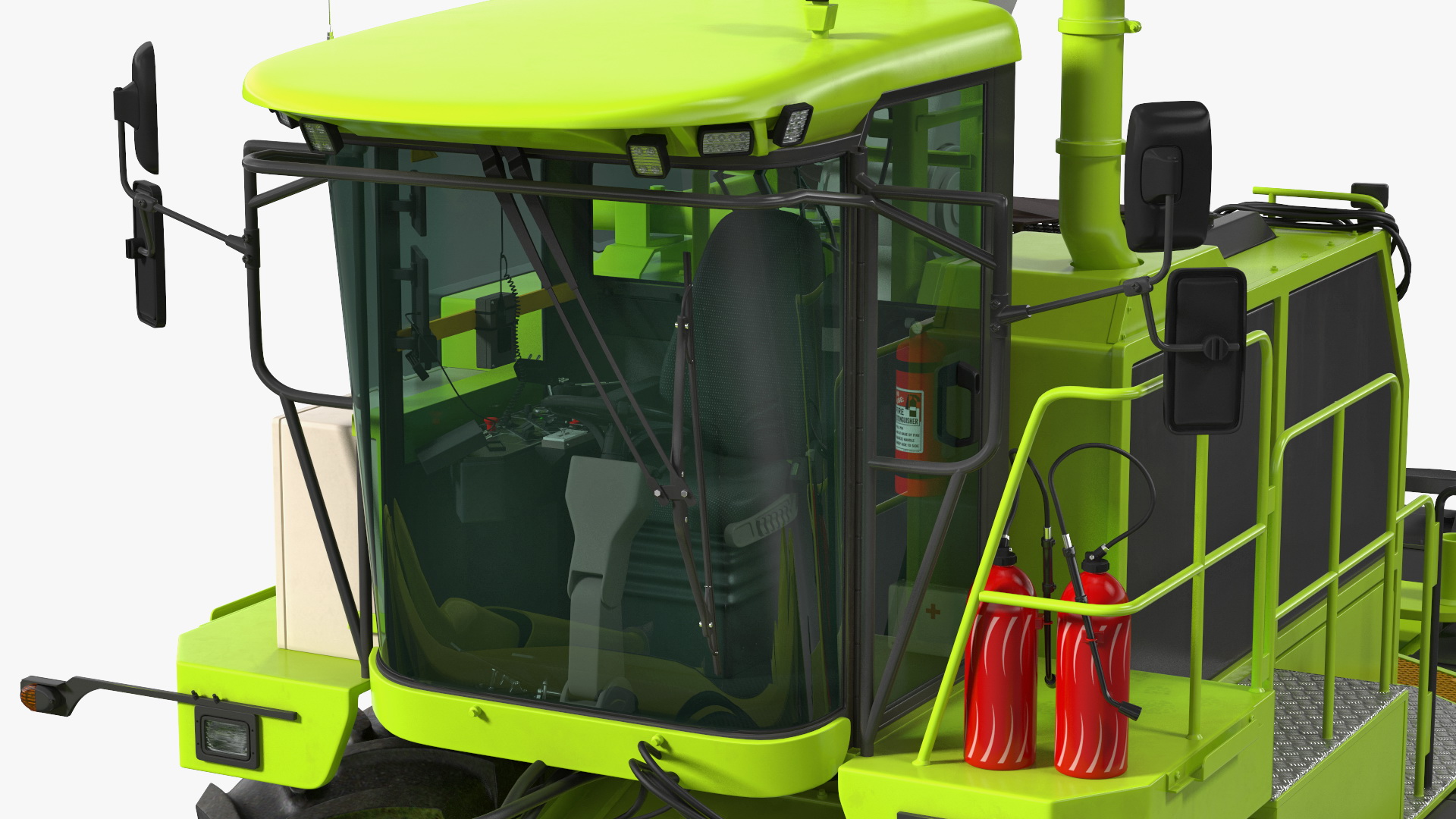 Harvester with Corn Header 6 Rows New 3D