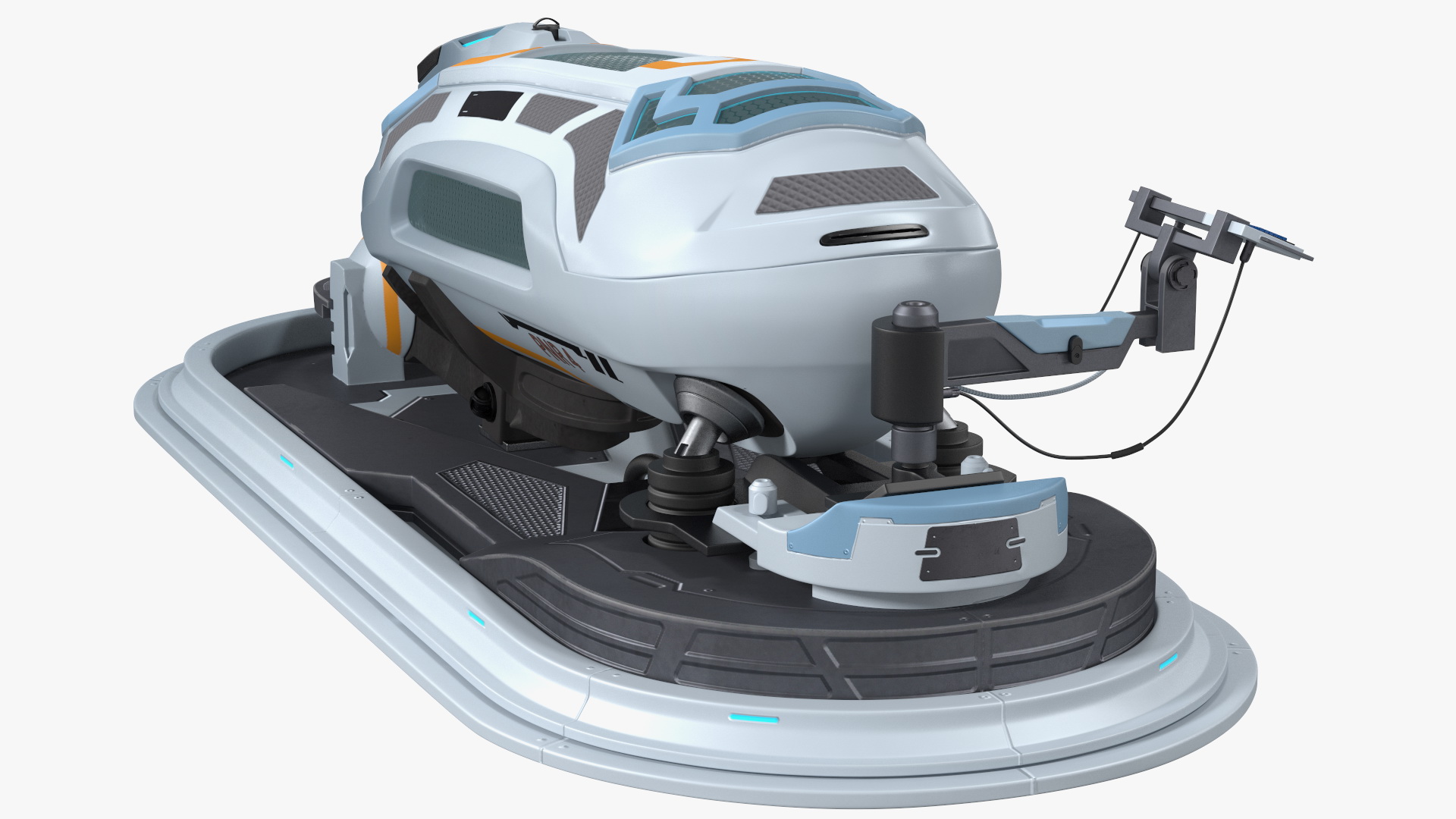 3D model Sci Fi Cryogenic Pod with Console Rigged