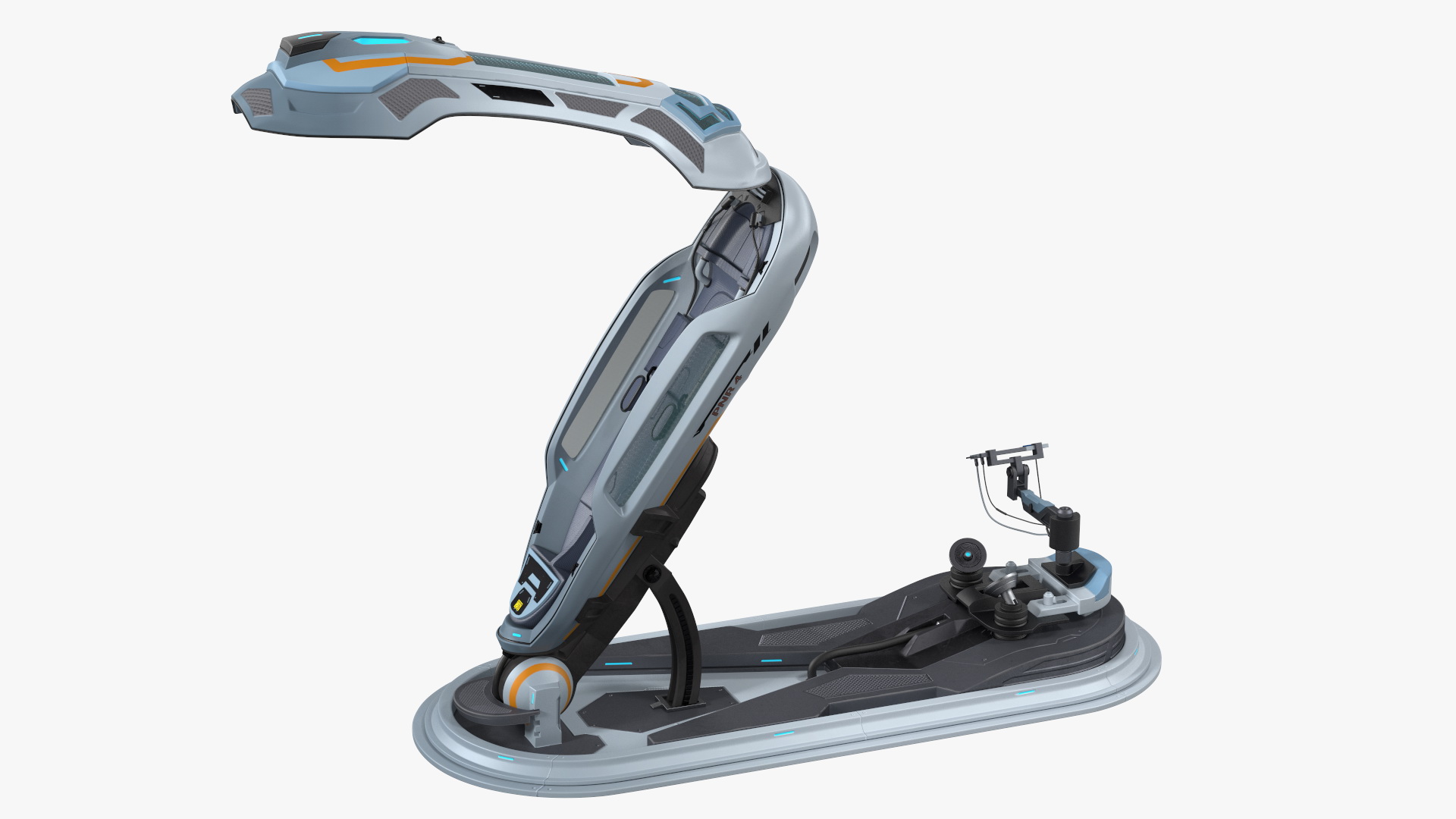 3D model Sci Fi Cryogenic Pod with Console Rigged
