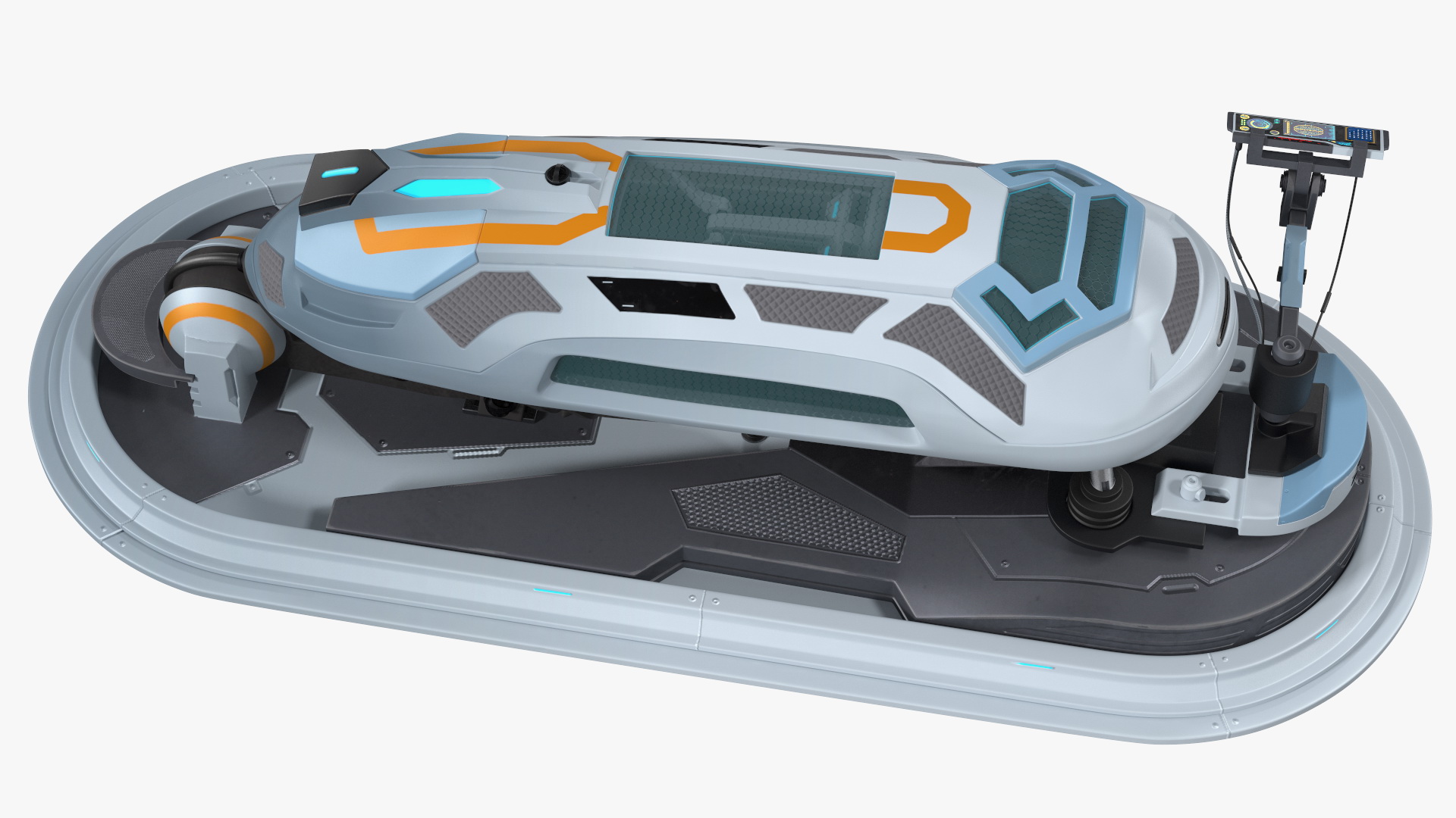 3D model Sci Fi Cryogenic Pod with Console Rigged