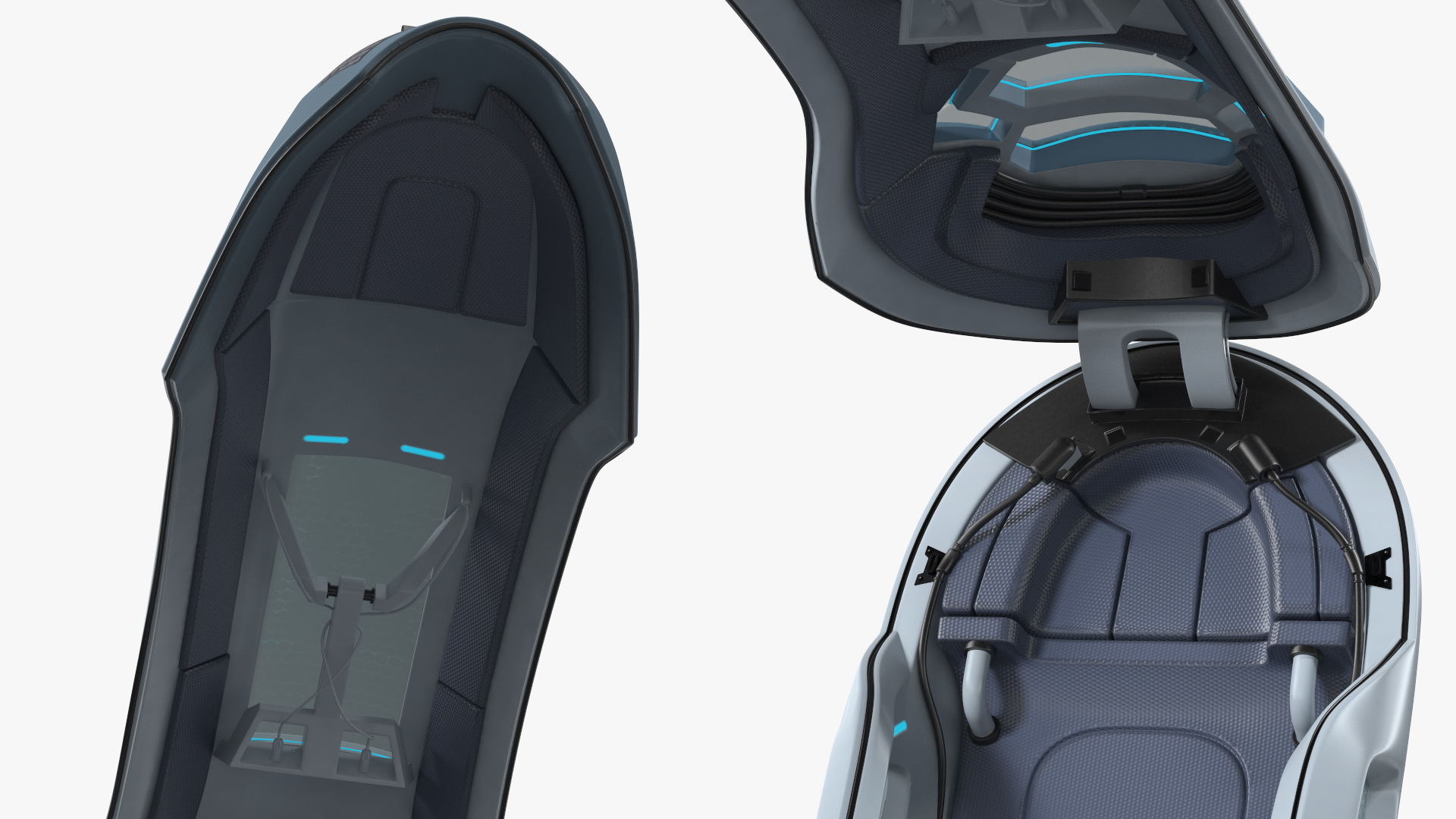 3D model Sci Fi Cryogenic Pod with Console Rigged