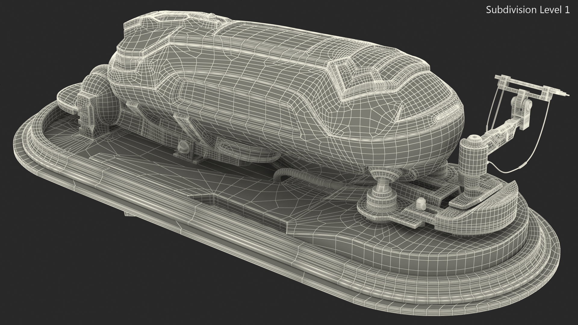 3D model Sci Fi Cryogenic Pod with Console Rigged