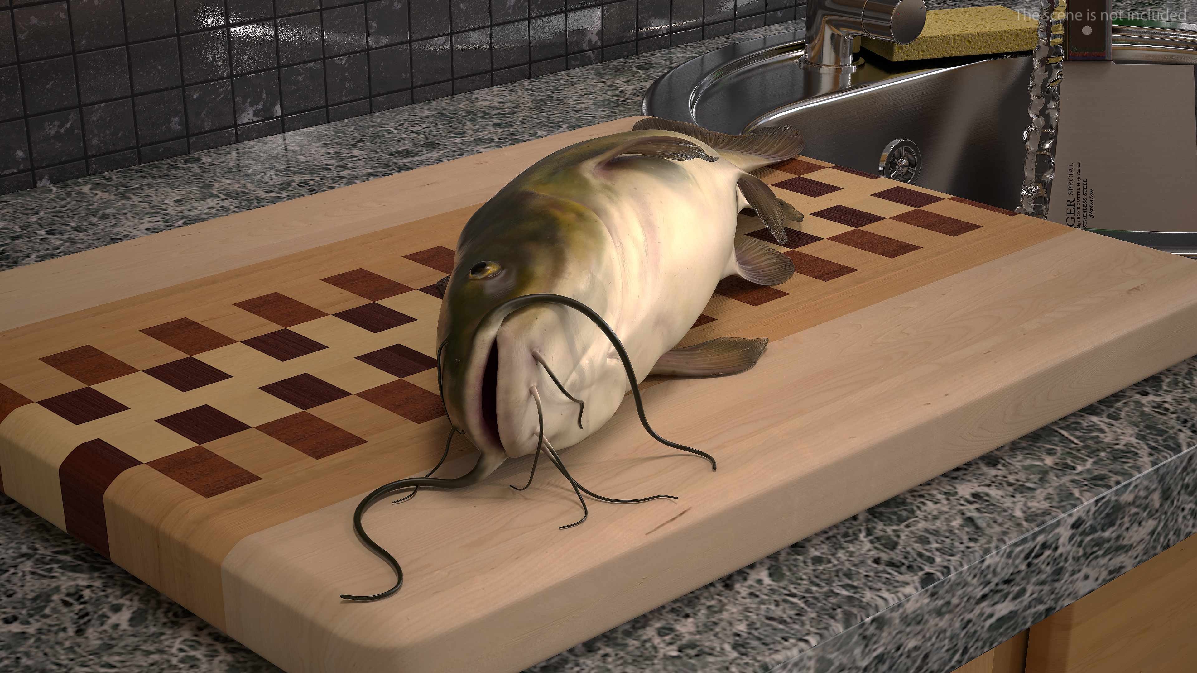 3D model Channel Catfish Laying on Side