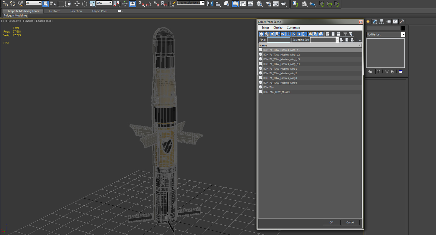 BGM 71a TOW Missile 3D model