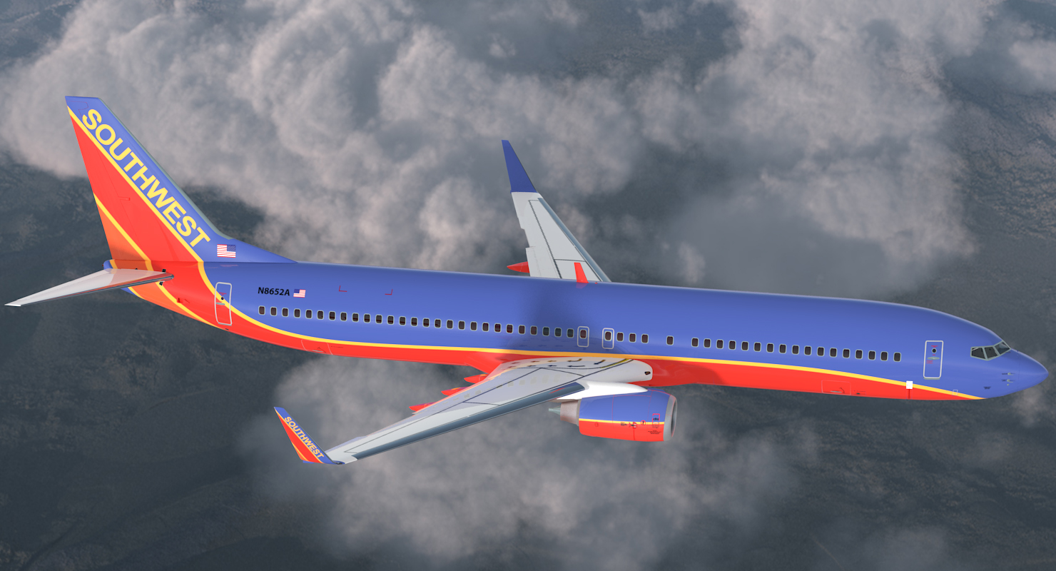 3D Boeing 737 900 Southwest Airlines model