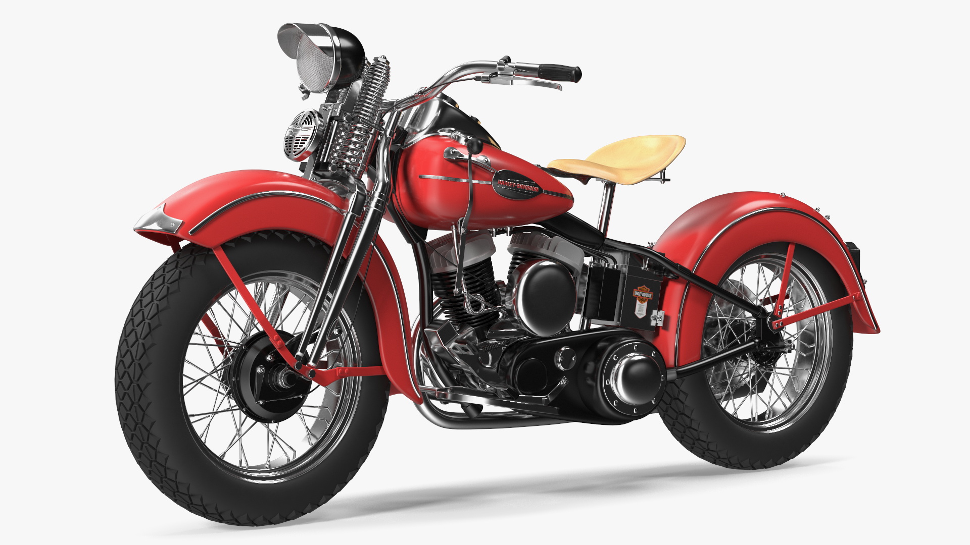 Motorcycle Harley-Davidson WLA Red 3D model