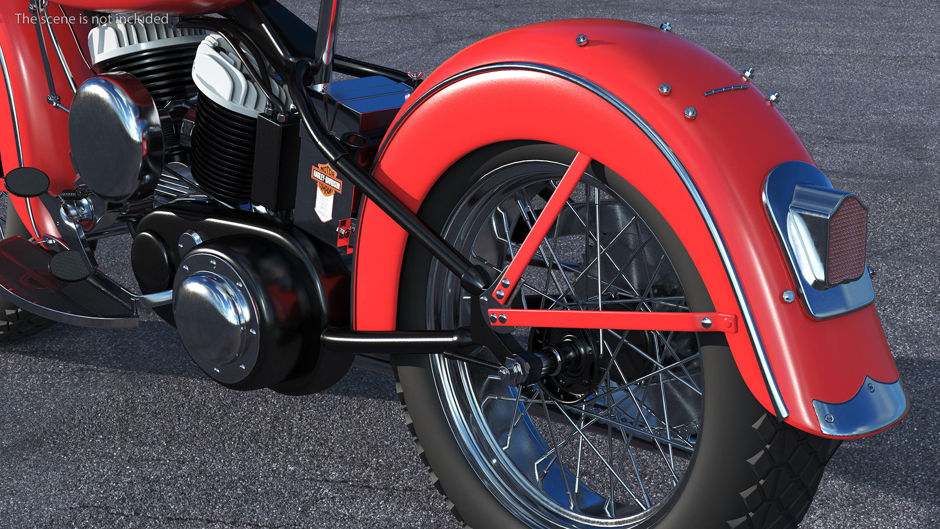 Motorcycle Harley-Davidson WLA Red 3D model