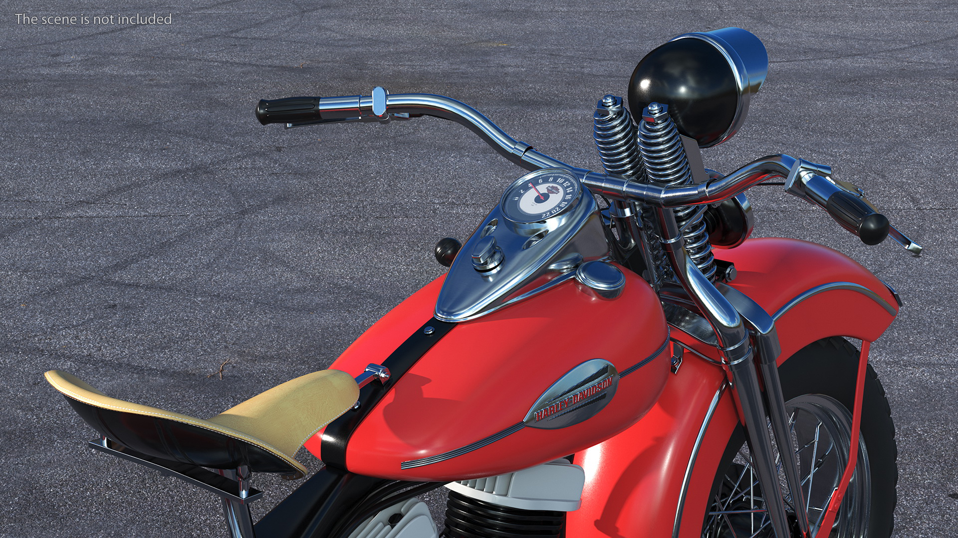 Motorcycle Harley-Davidson WLA Red 3D model
