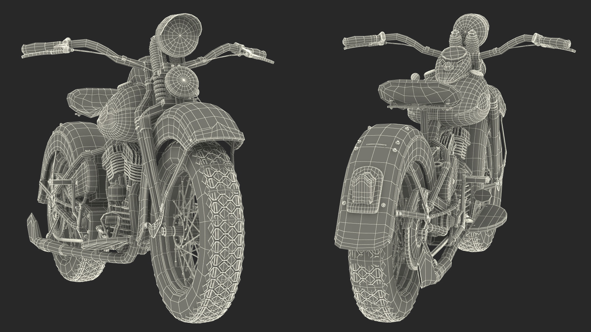 Motorcycle Harley-Davidson WLA Red 3D model