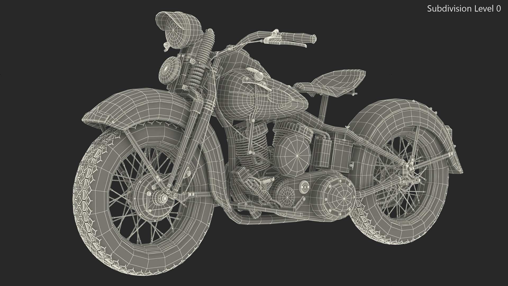 Motorcycle Harley-Davidson WLA Red 3D model