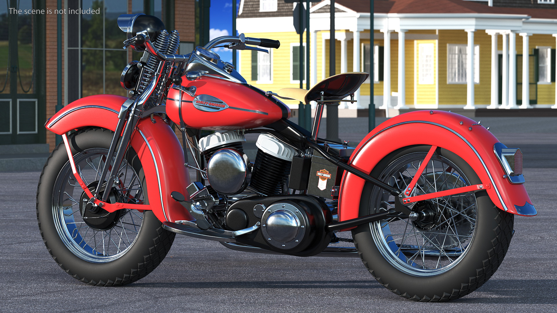 Motorcycle Harley-Davidson WLA Red 3D model