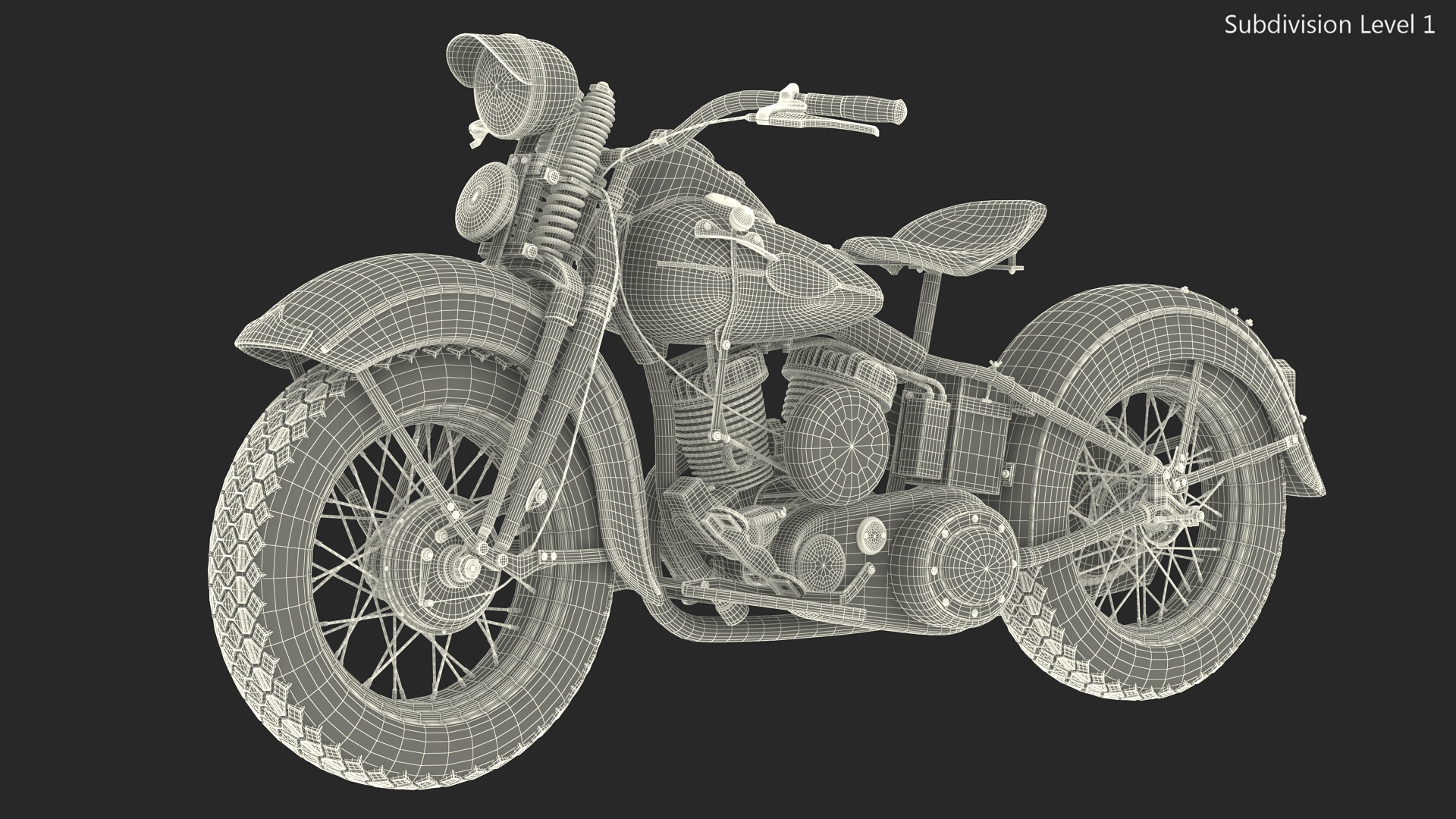 Motorcycle Harley-Davidson WLA Red 3D model