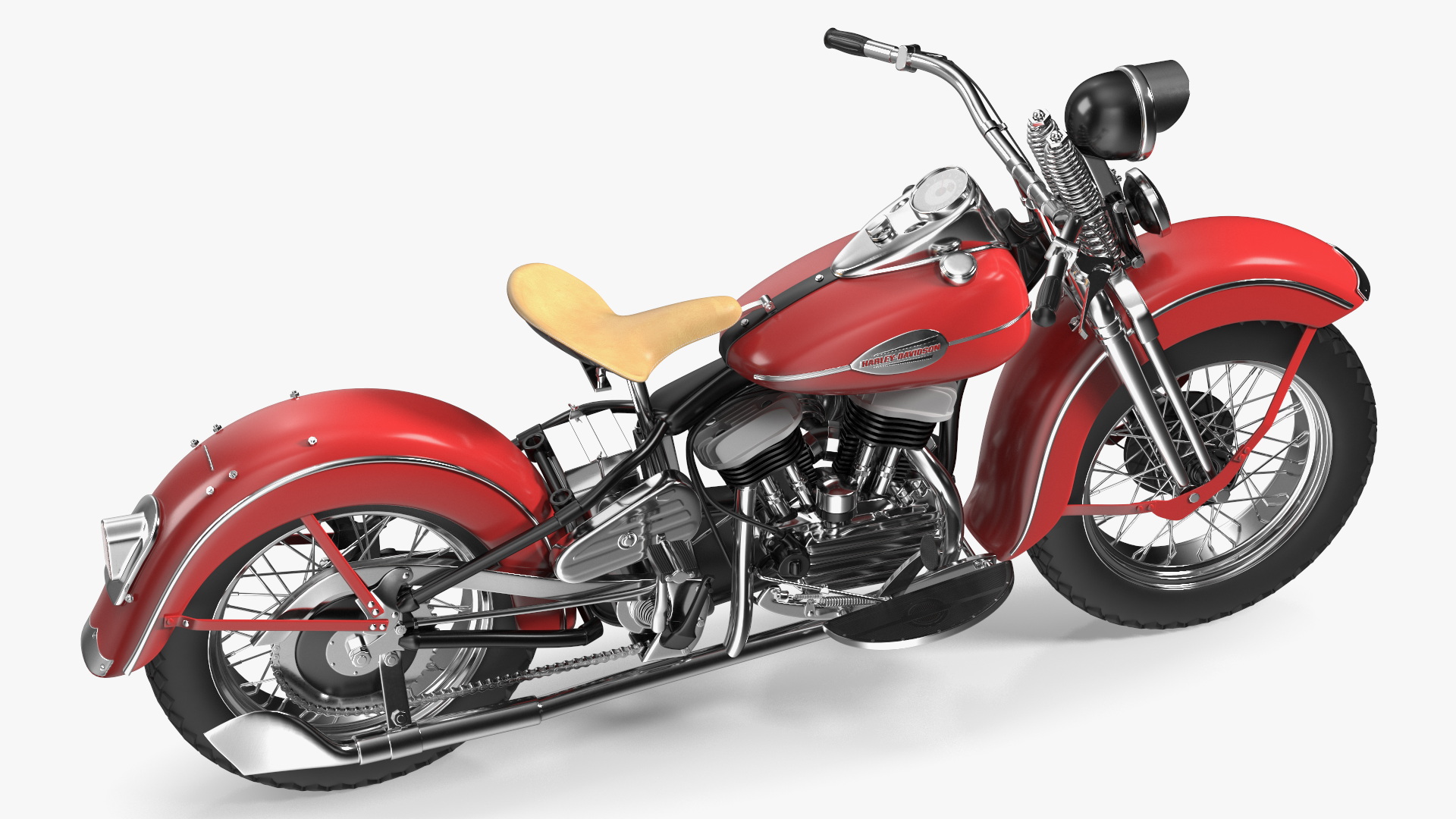 Motorcycle Harley-Davidson WLA Red 3D model