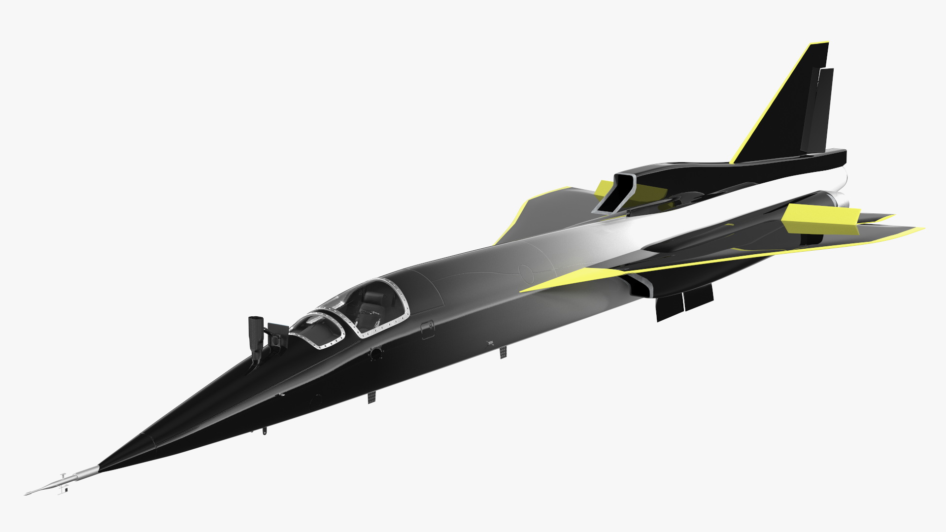 Prototype Supersonic Plane Dark Grey Rigged for Cinema 4D 3D