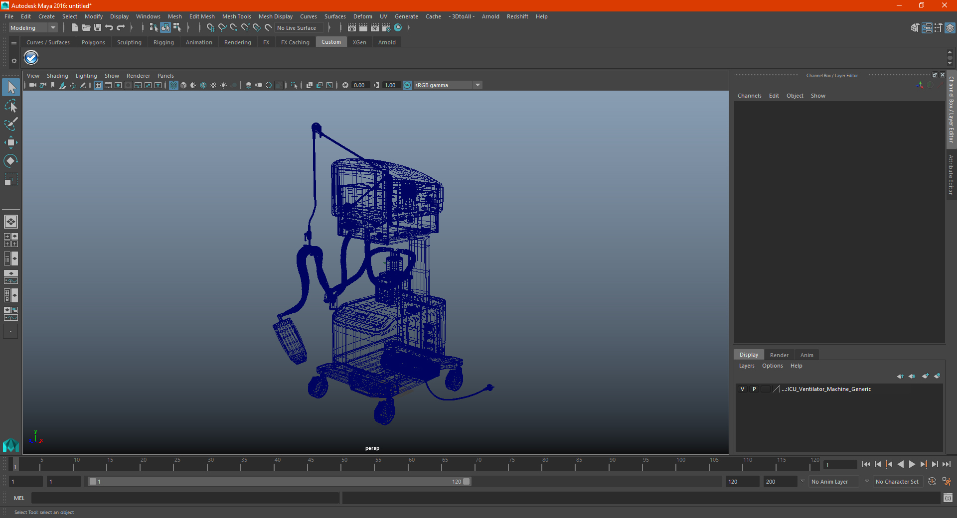 3D model ICU Ventilator Machine Generic