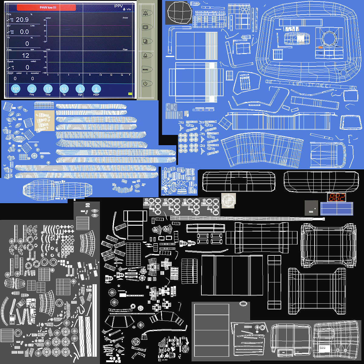 3D model ICU Ventilator Machine Generic