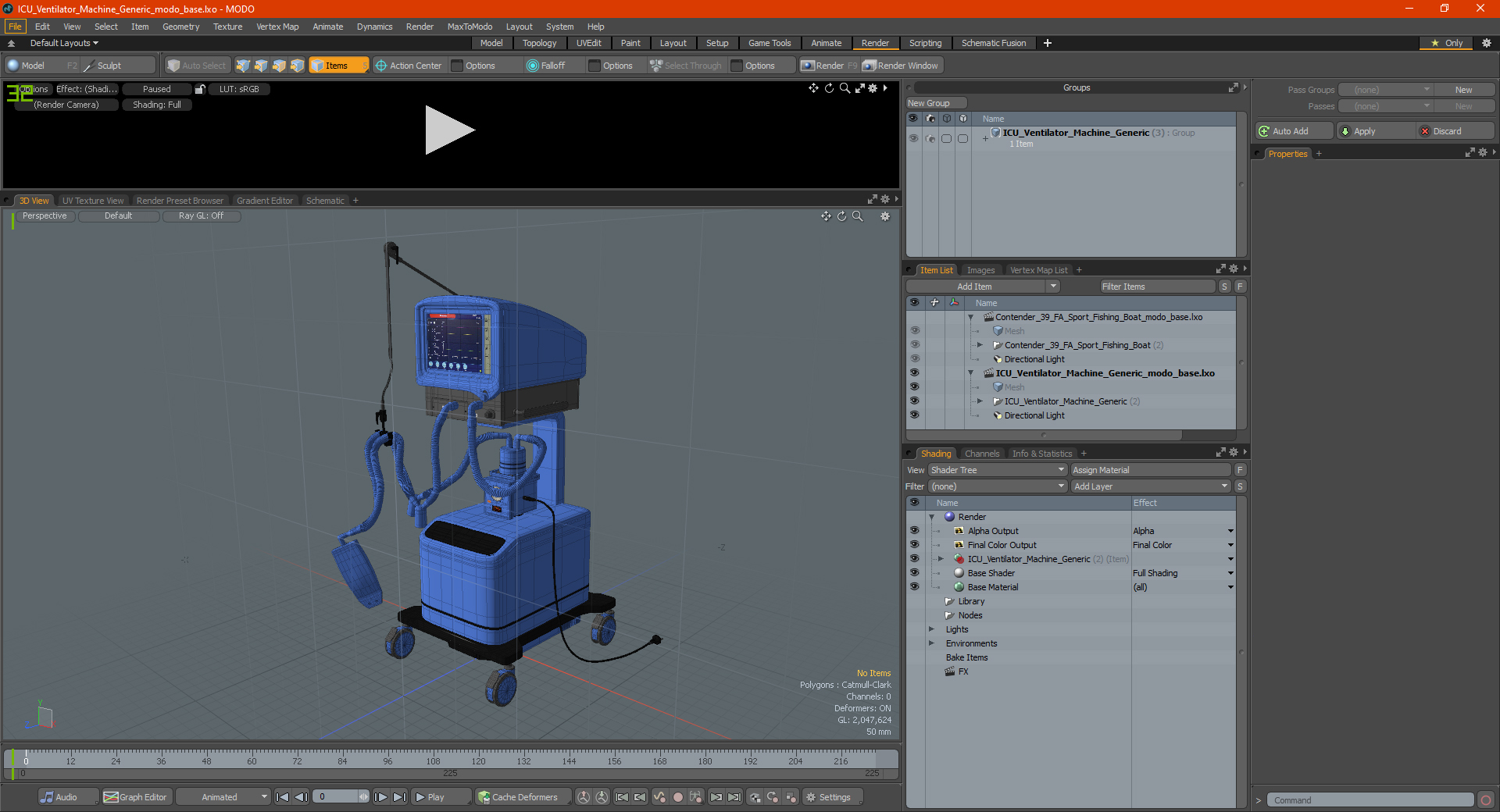 3D model ICU Ventilator Machine Generic