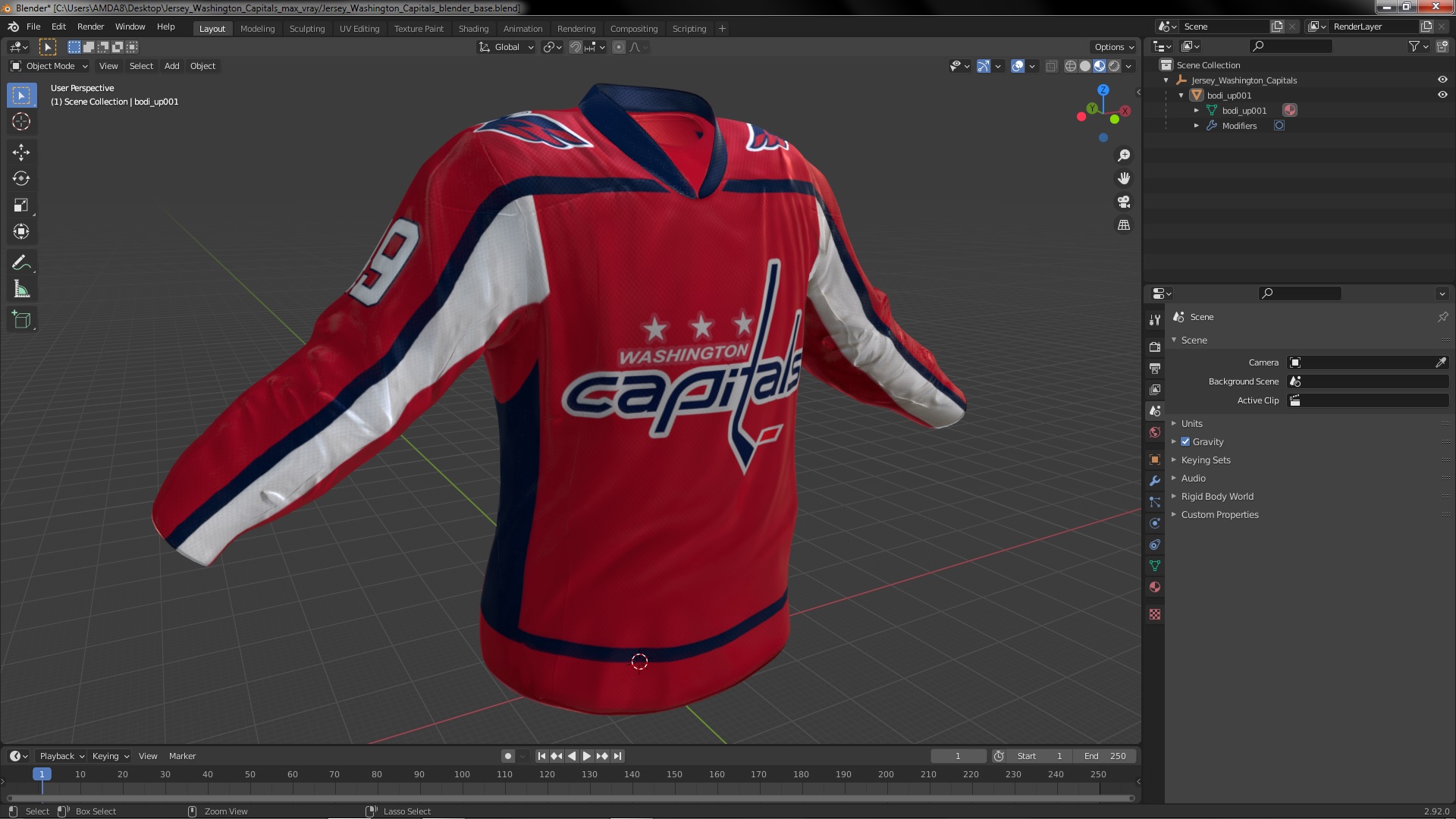 3D Jersey Washington Capitals