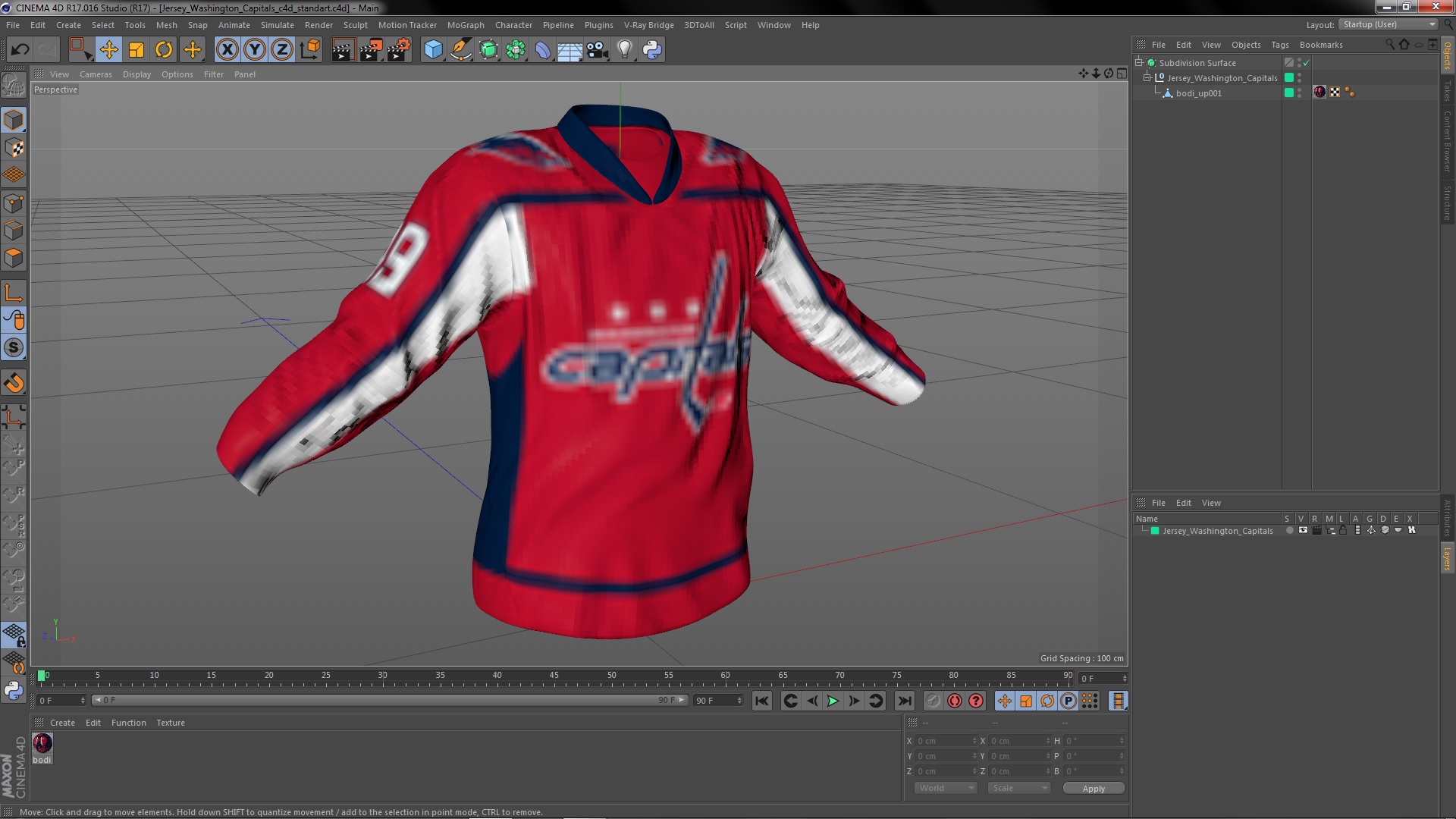 3D Jersey Washington Capitals