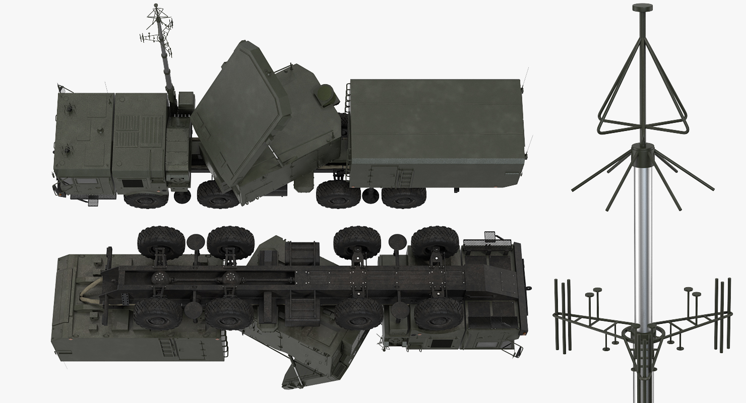 Multi Functional Radar 92n2e for S 400 Battle Position 3D model