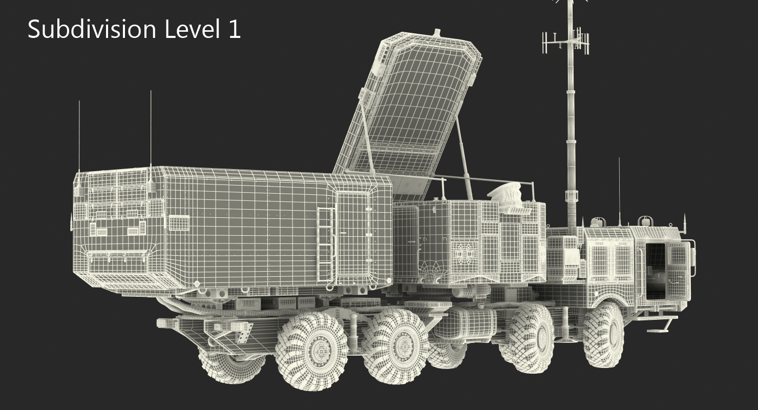 Multi Functional Radar 92n2e for S 400 Battle Position 3D model