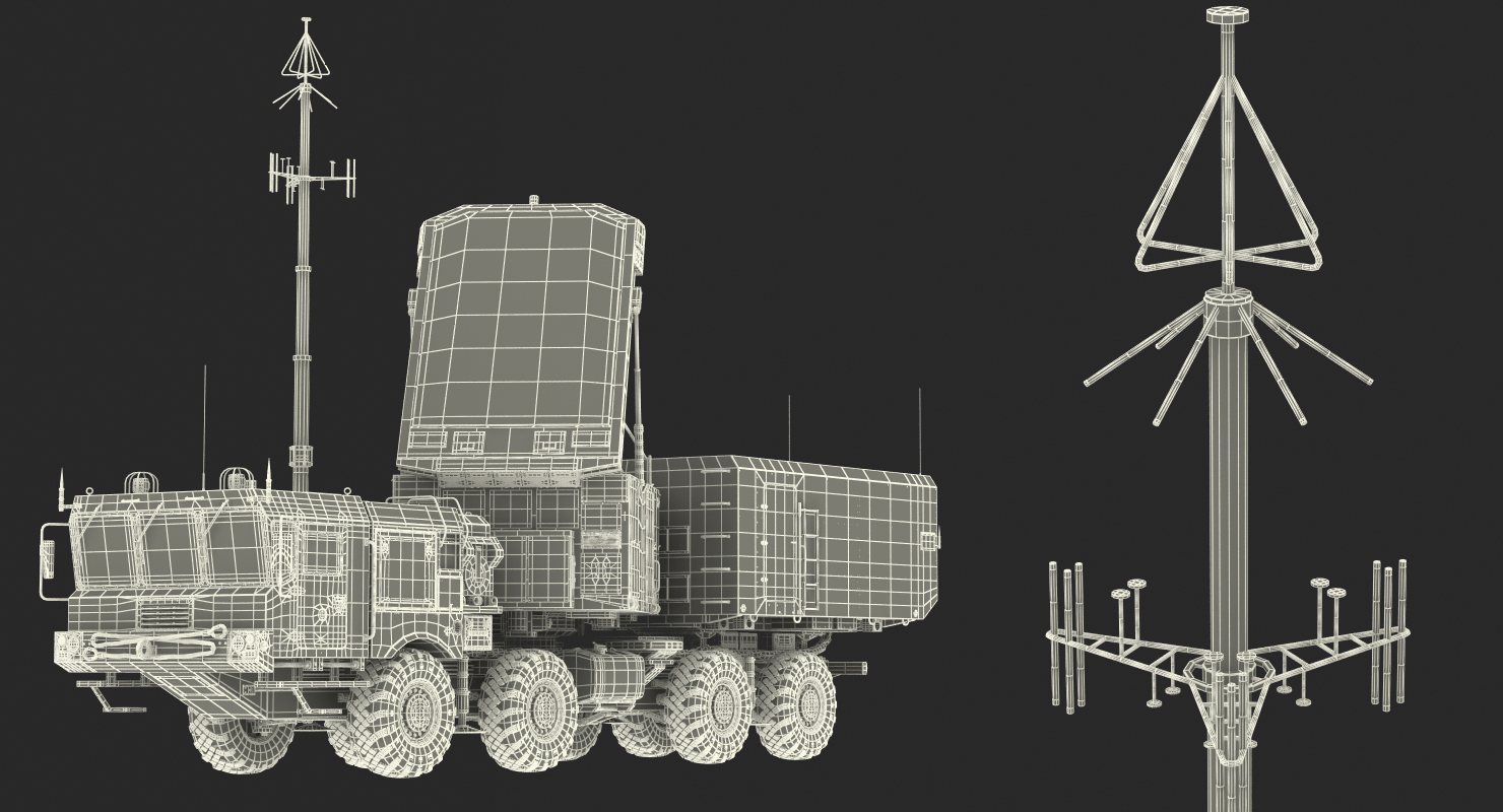 Multi Functional Radar 92n2e for S 400 Battle Position 3D model