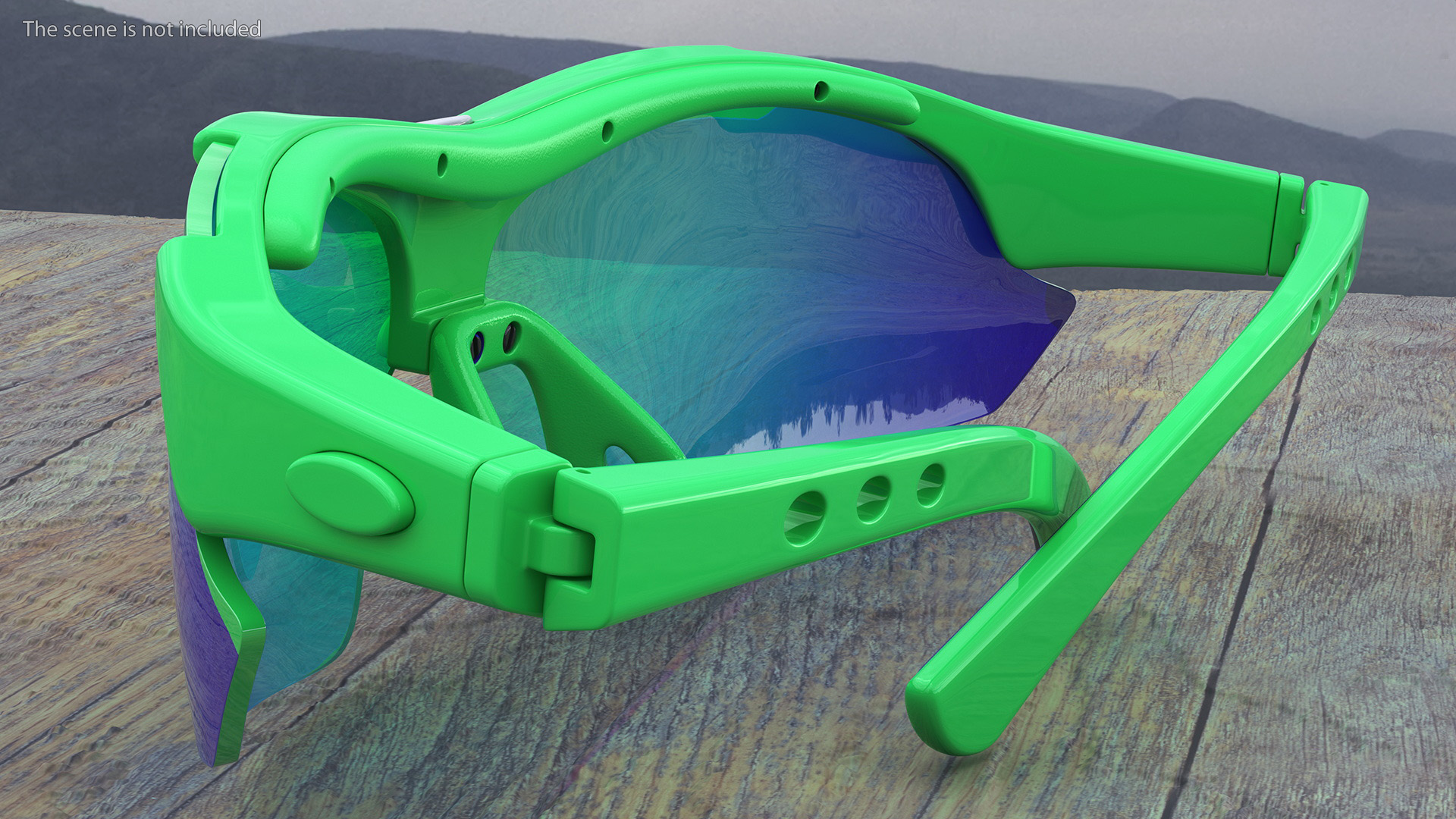 3D model Pair of Green Sport Sunglasses