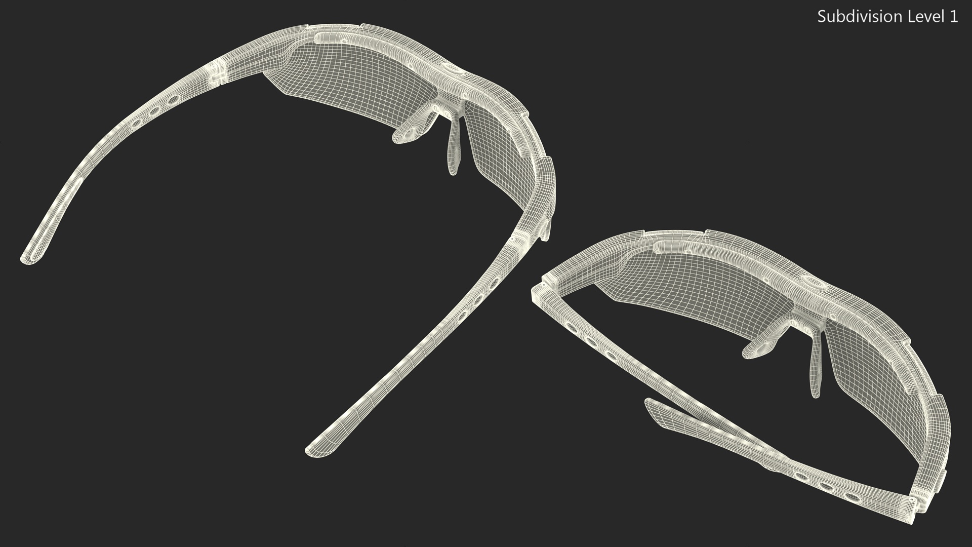 3D model Pair of Green Sport Sunglasses