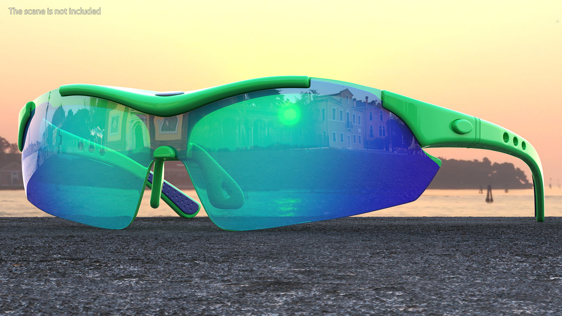 3D model Pair of Green Sport Sunglasses