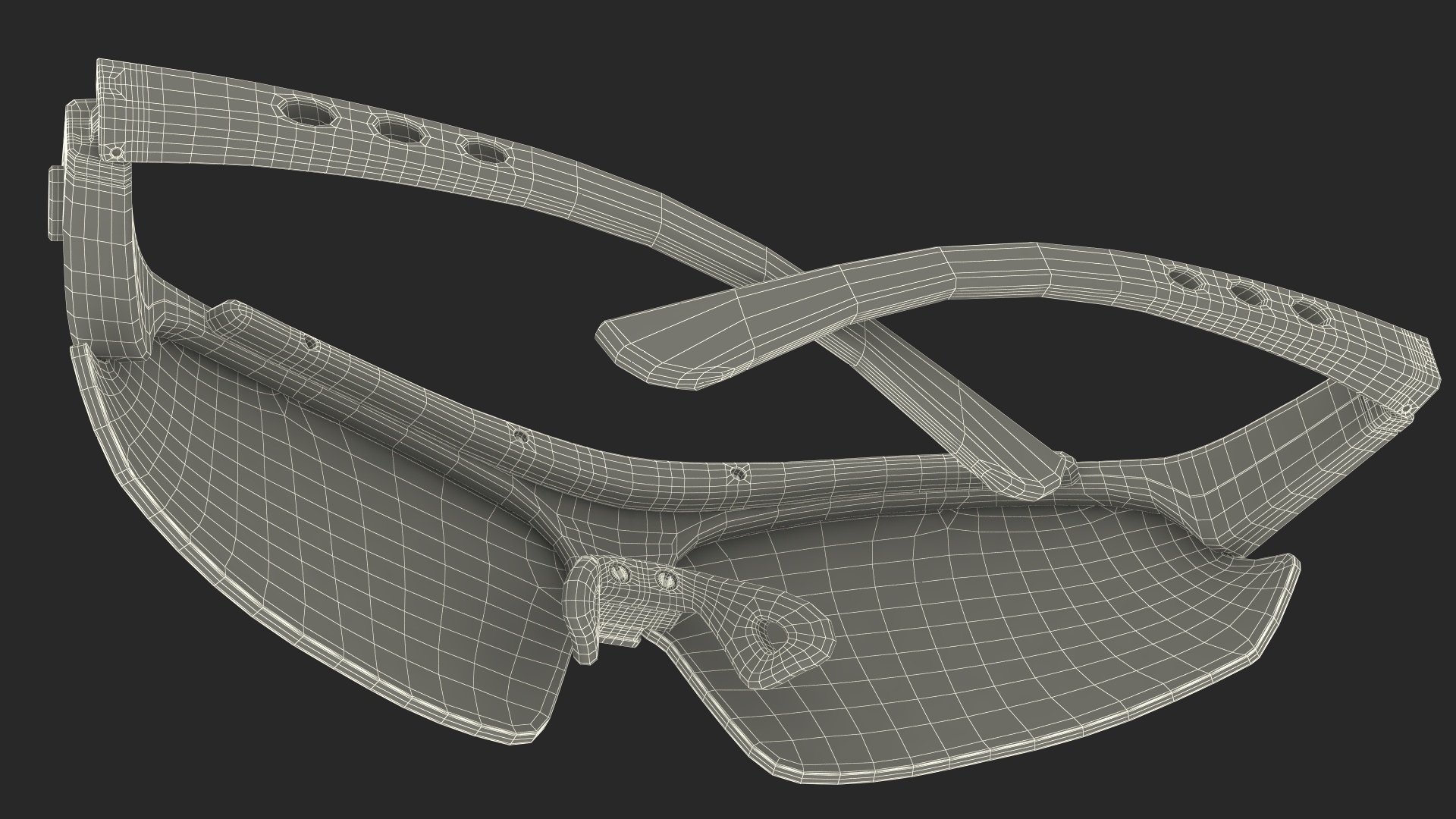3D model Pair of Green Sport Sunglasses