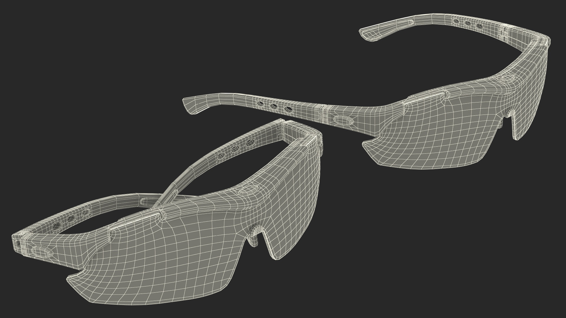 3D model Pair of Green Sport Sunglasses