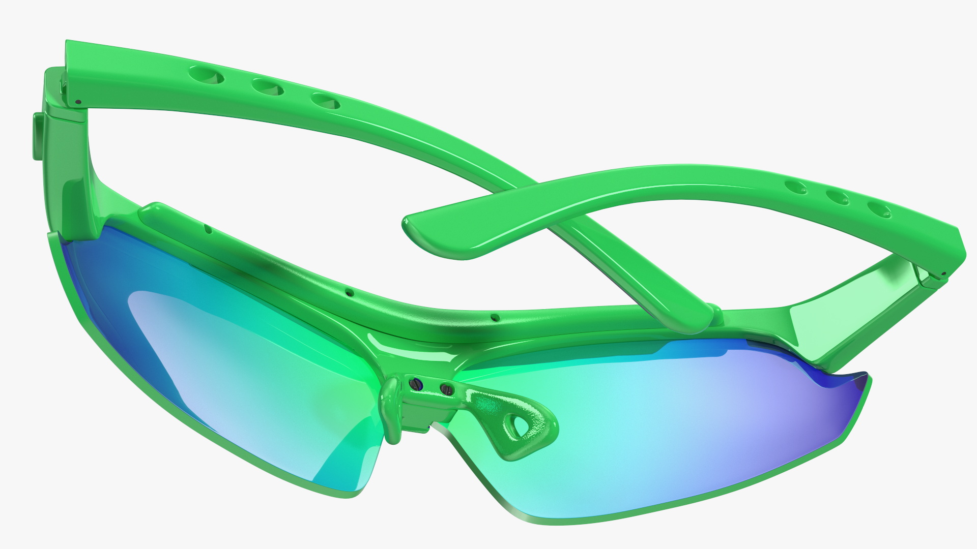 3D model Pair of Green Sport Sunglasses