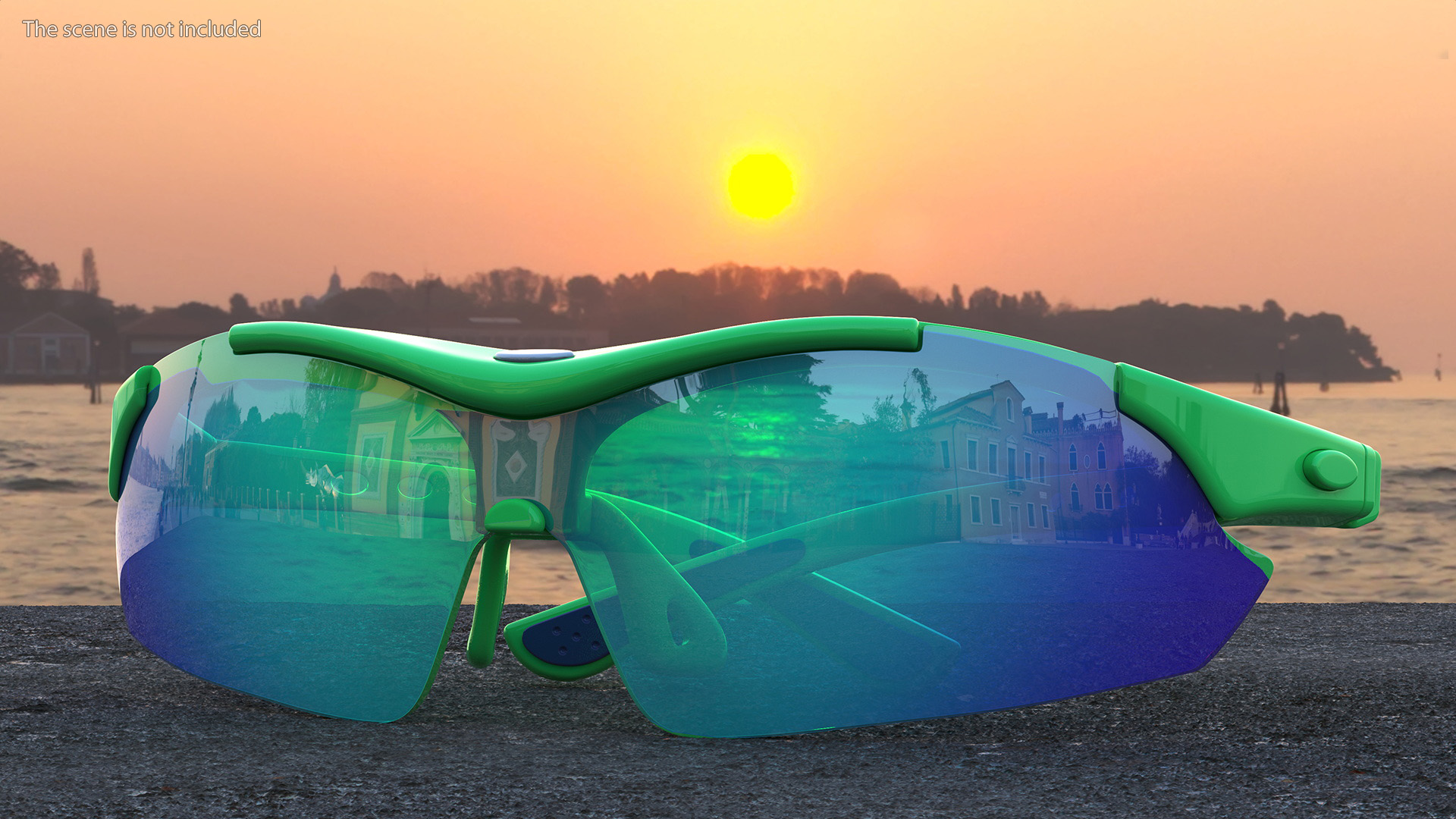 3D model Pair of Green Sport Sunglasses