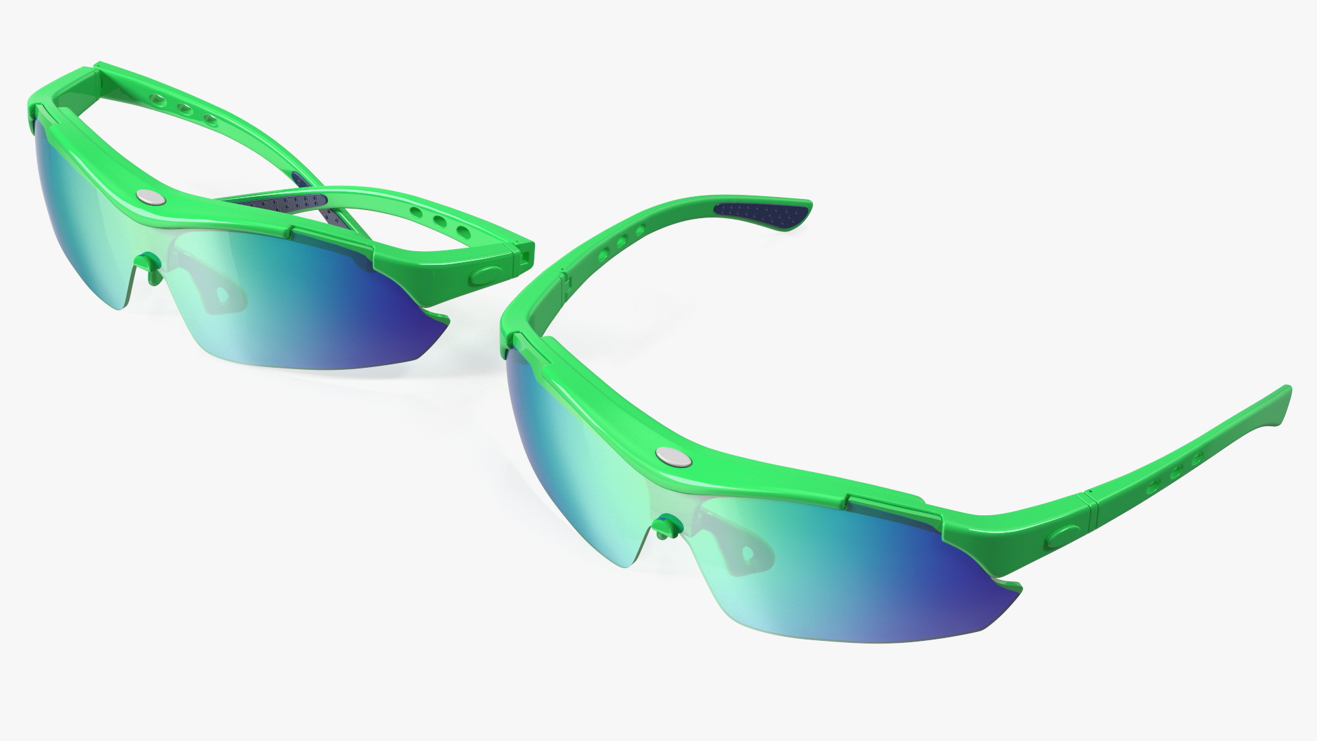 3D model Pair of Green Sport Sunglasses