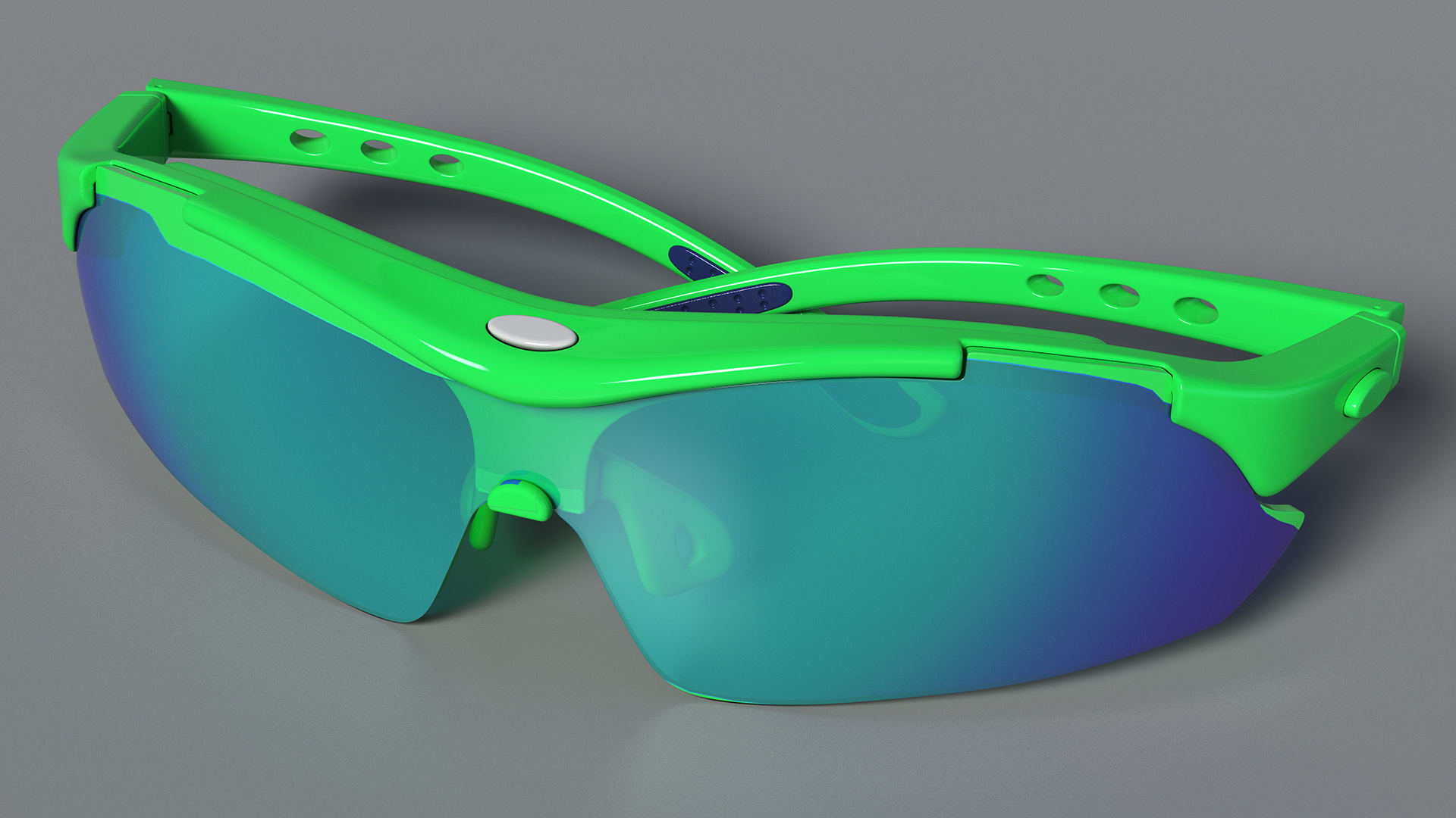 3D model Pair of Green Sport Sunglasses