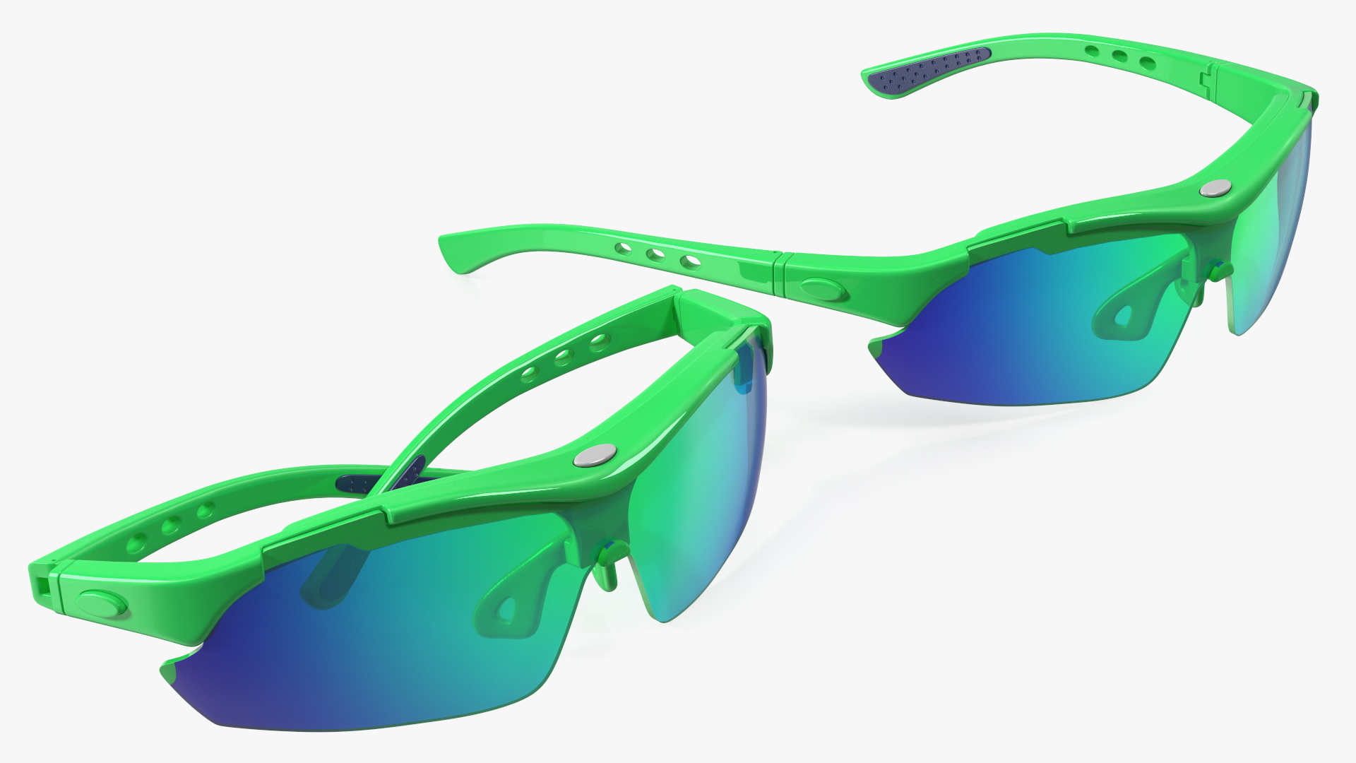 3D model Pair of Green Sport Sunglasses