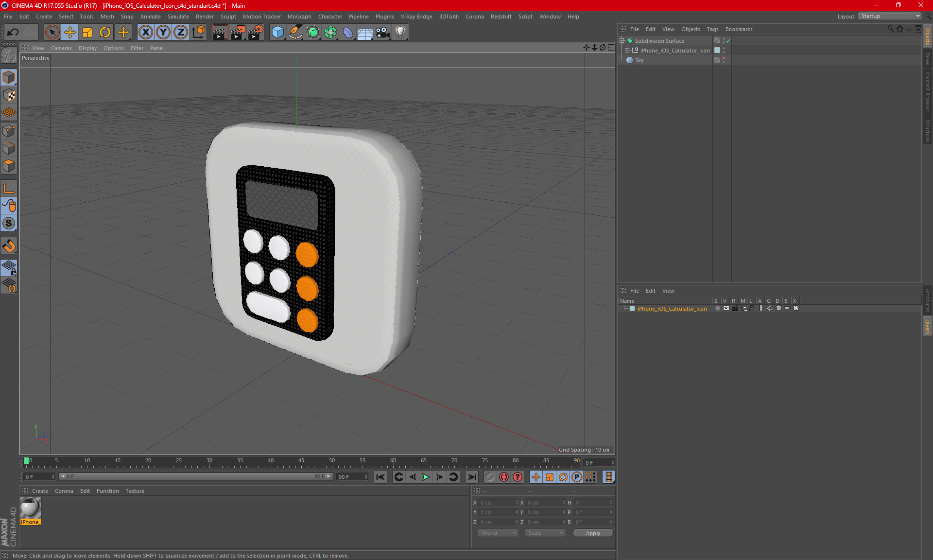 3D iPhone iOS Calculator Icon