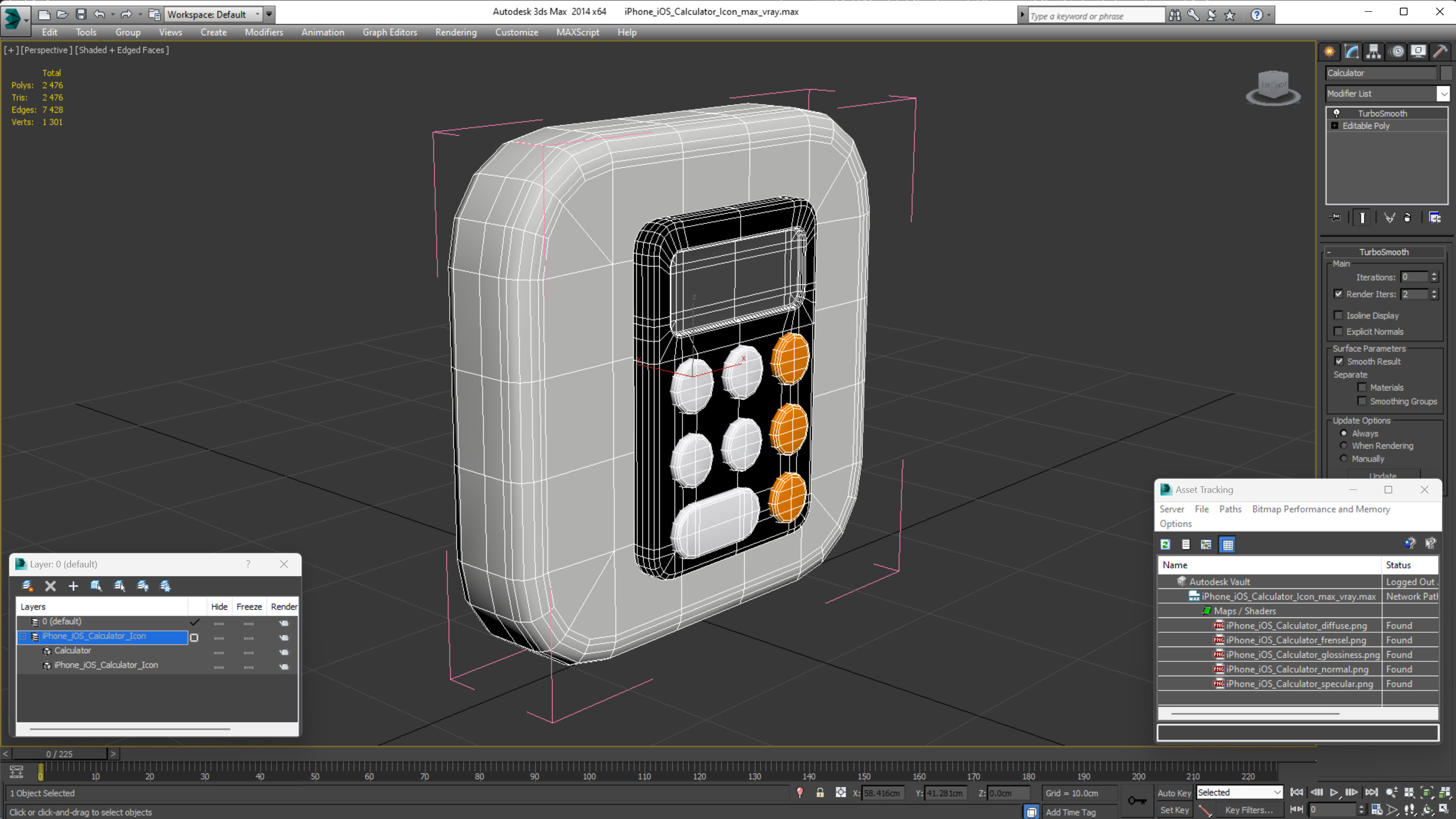 3D iPhone iOS Calculator Icon