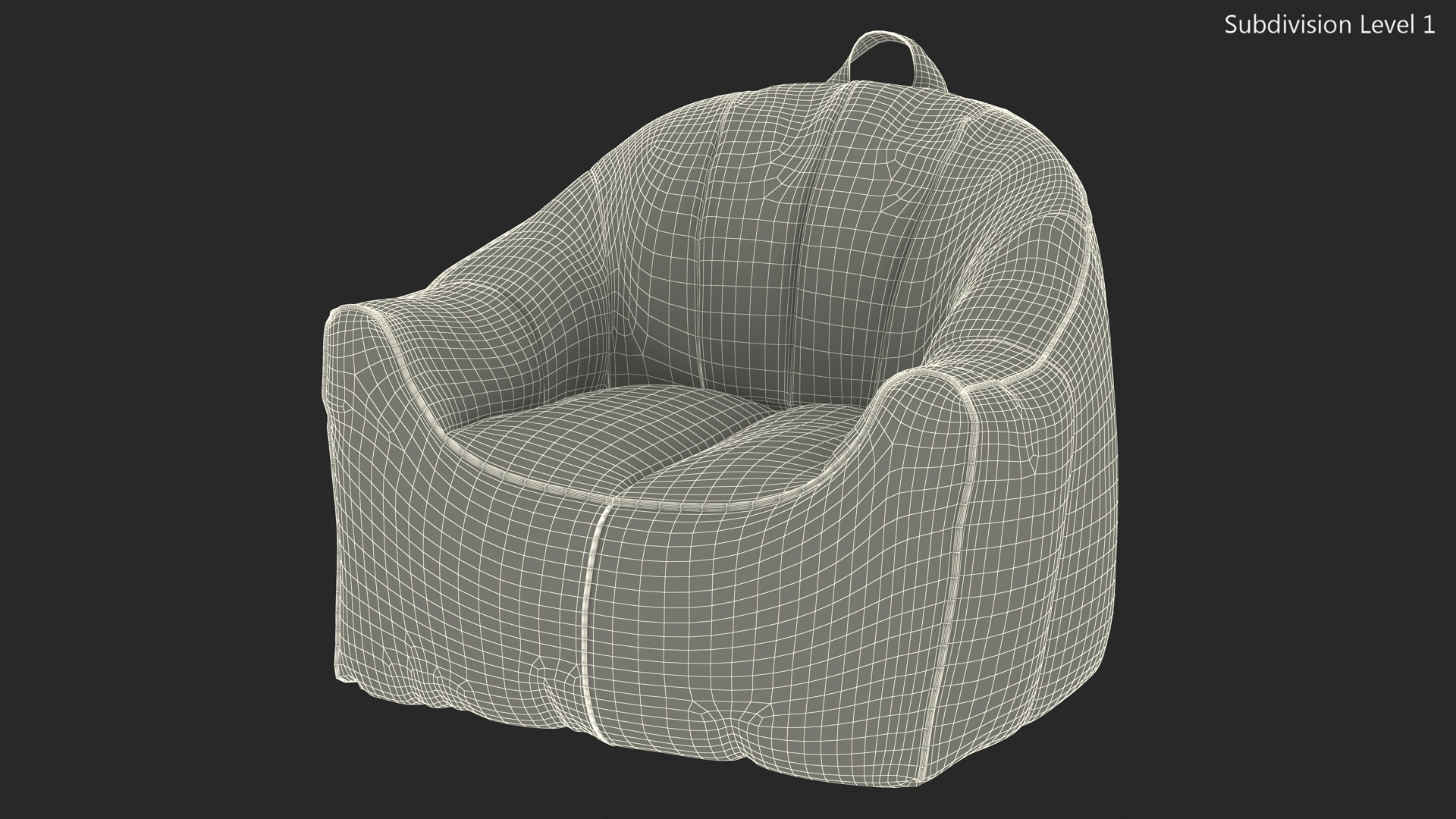 Big Joe Hug Bean Bag Chair Black 3D