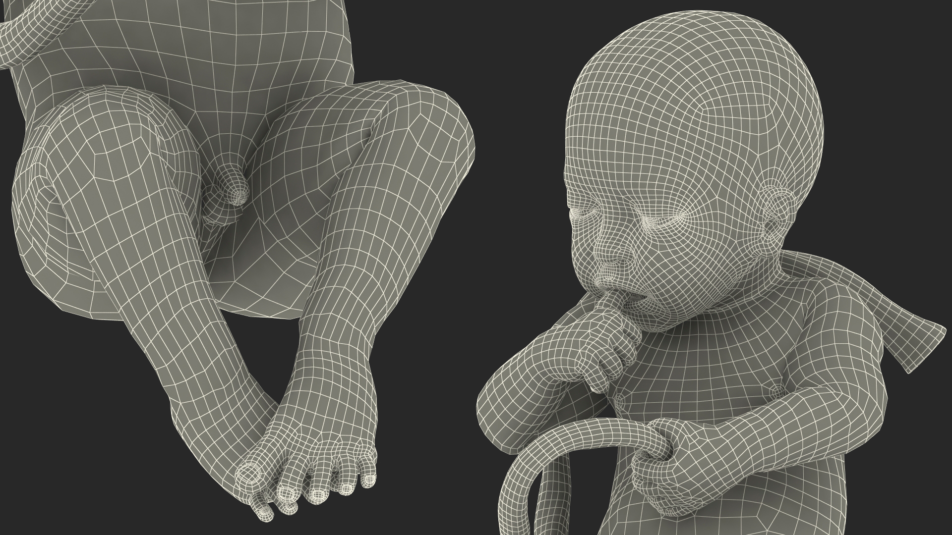 Baby Boy at 32 Weeks Rigged 3D