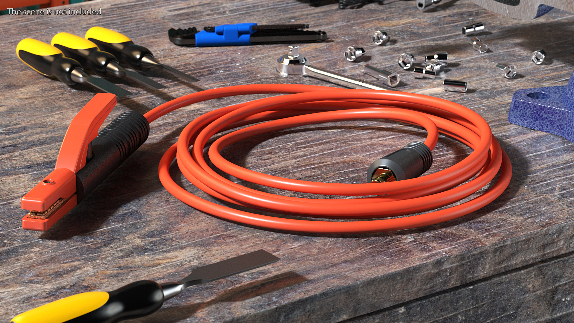 3D model Welding Electrode Holder 300A with Cable