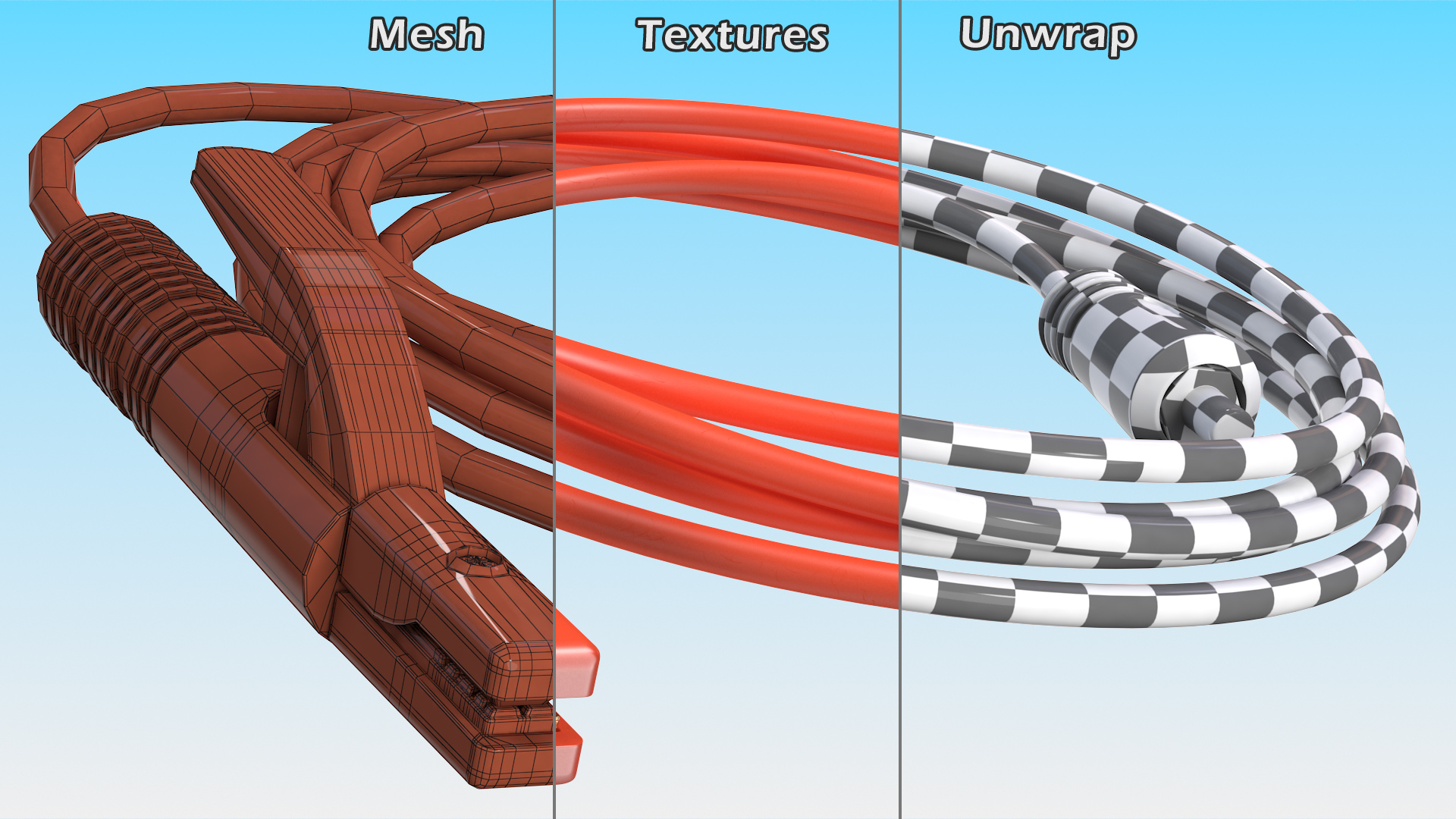 3D model Welding Electrode Holder 300A with Cable