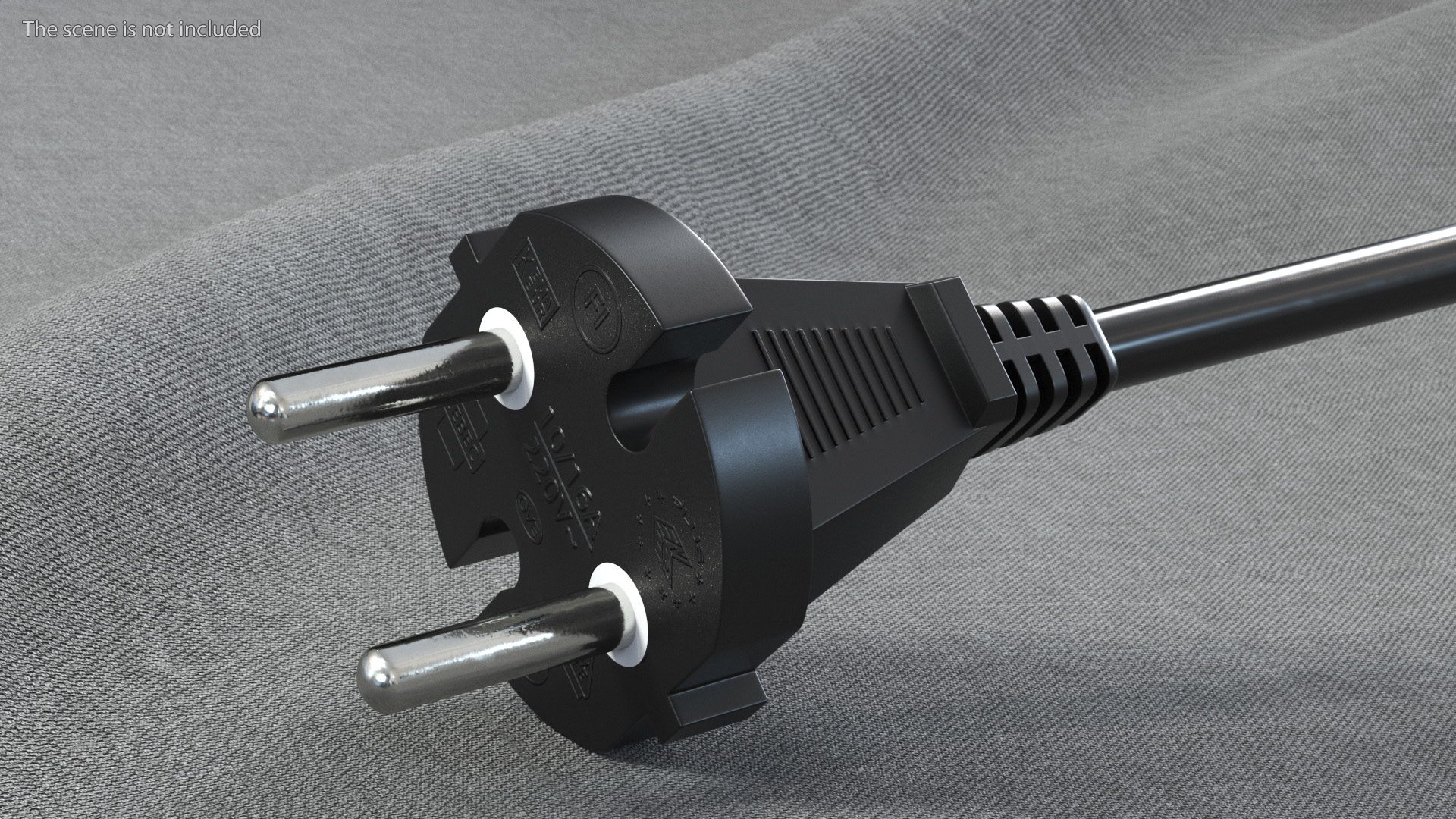 Type E Electric Plug Black Rigged for Maya 3D