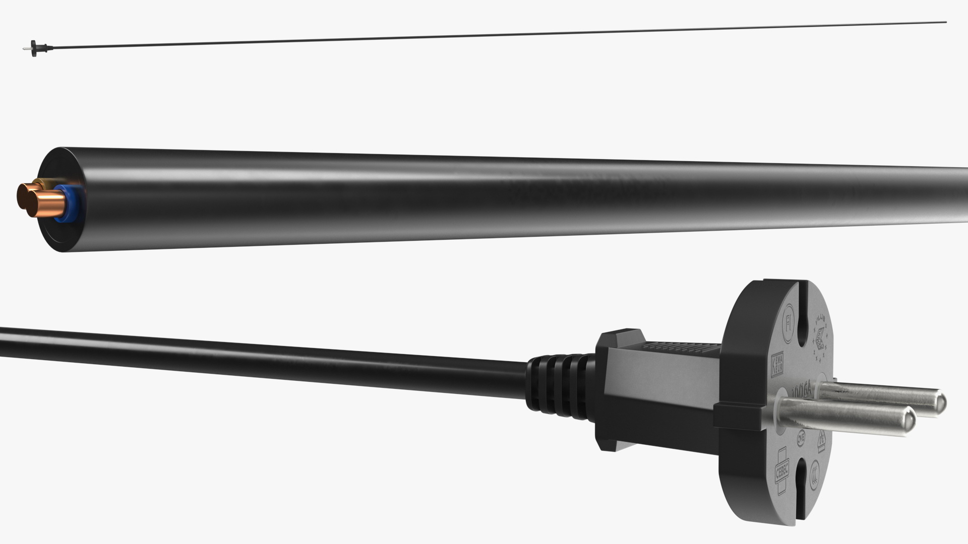 Type E Electric Plug Black Rigged for Maya 3D