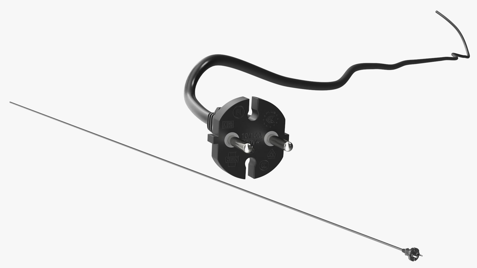 Type E Electric Plug Black Rigged for Maya 3D