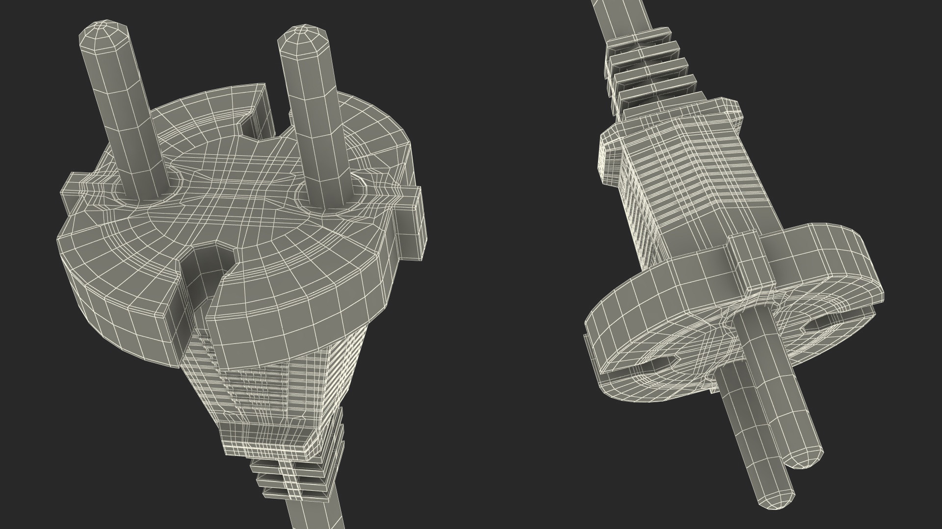 Type E Electric Plug Black Rigged for Maya 3D