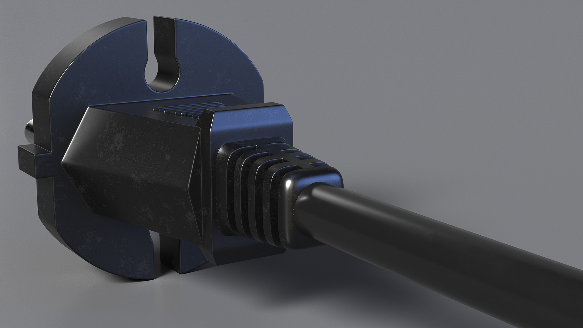 Type E Electric Plug Black Rigged for Maya 3D